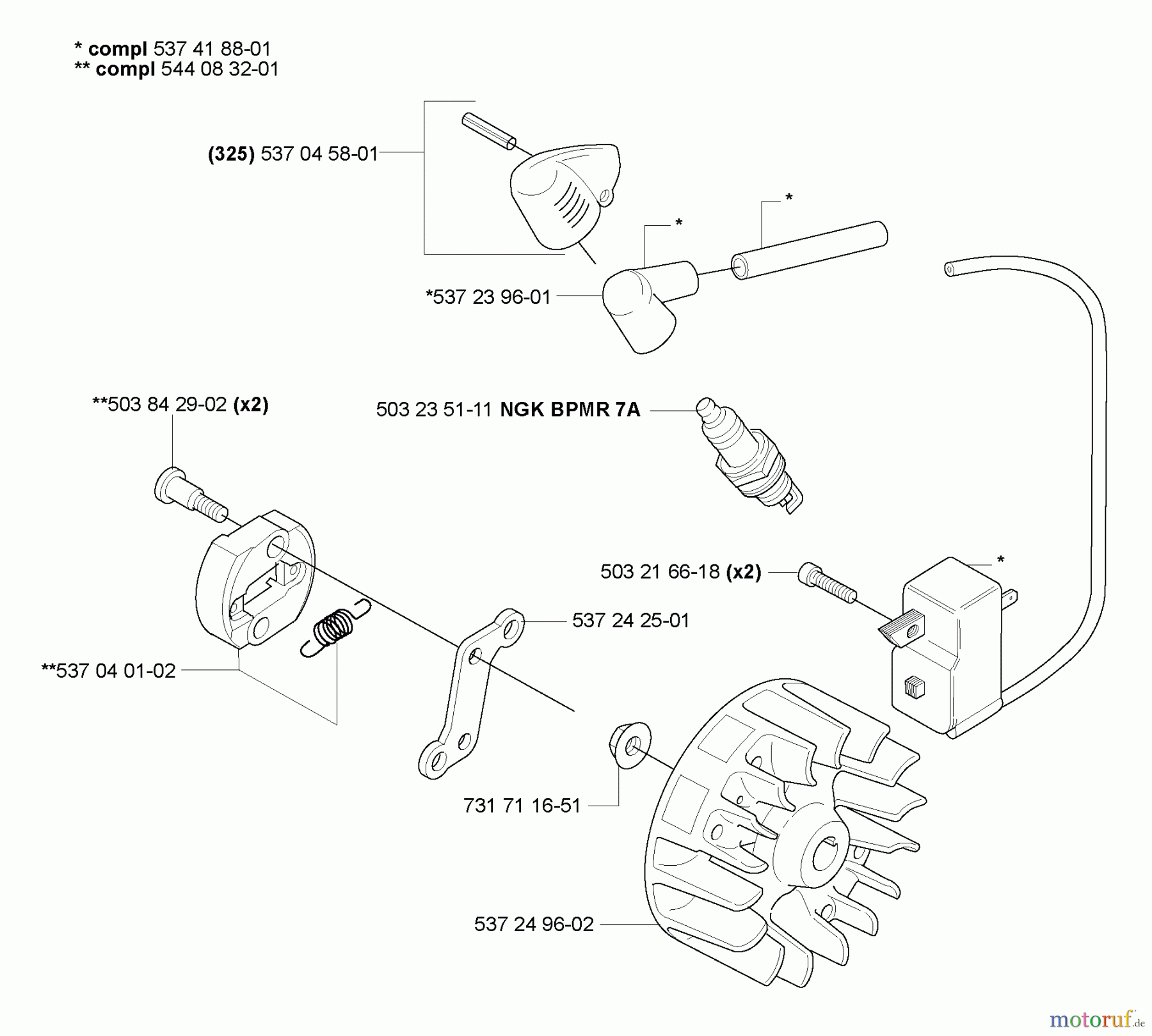 Husqvarna Heckenscheren 325 HDA 65X - Husqvarna Hedge Trimmer (2007-01 & After) Ignition/ Flywheel