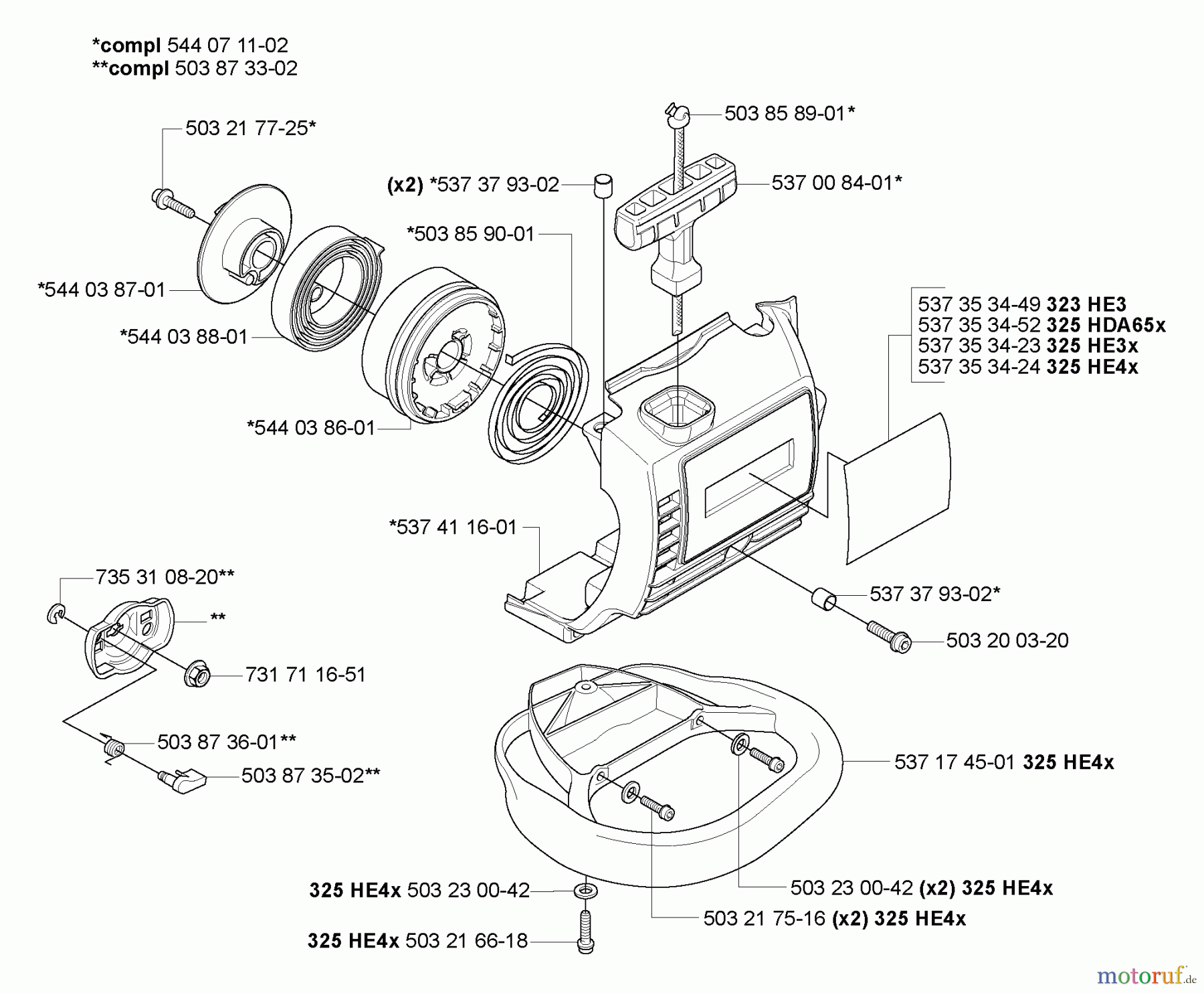 Husqvarna Heckenscheren 325 HE 3X - Husqvarna Hedge Trimmer (2007-01 & After) Starter