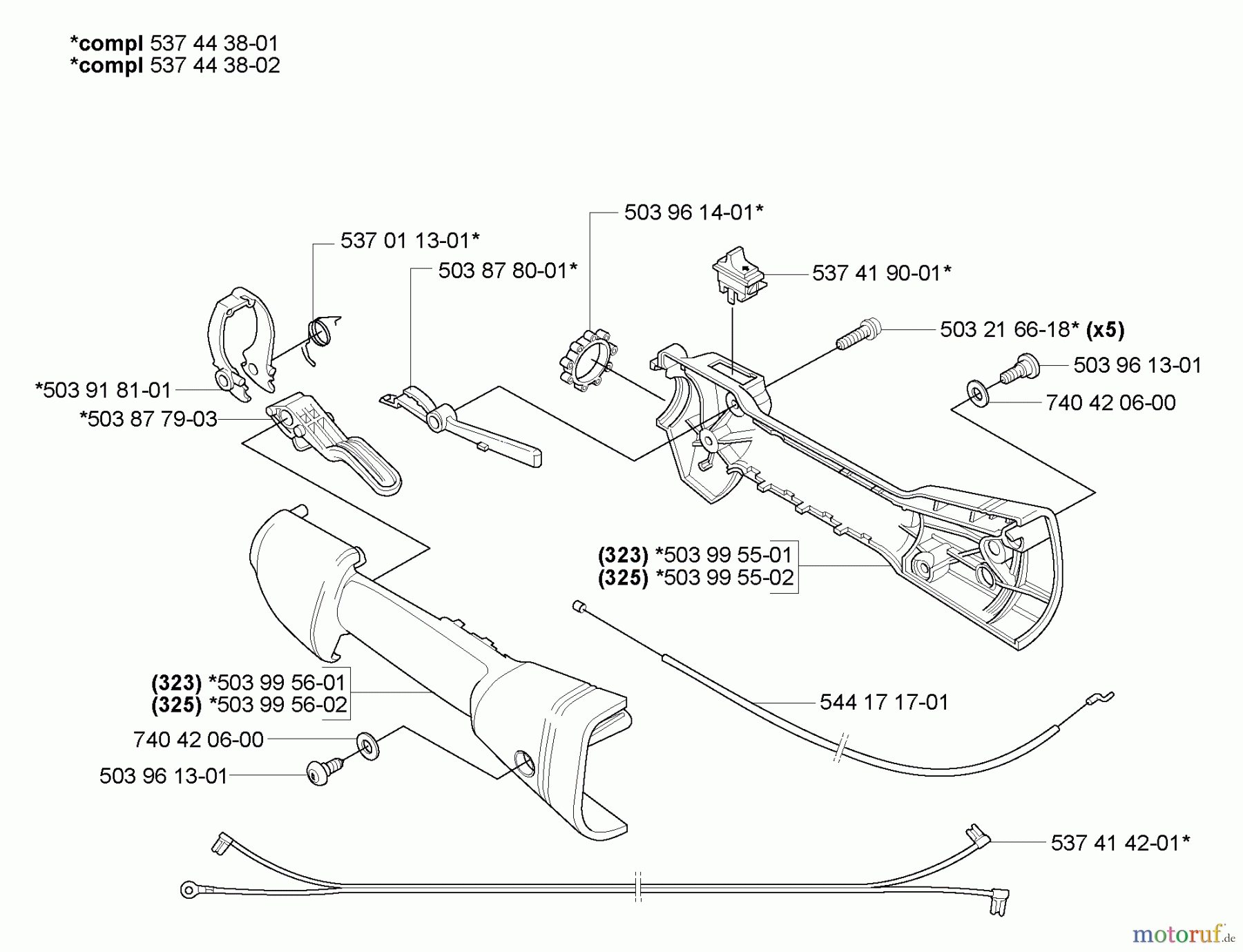 Husqvarna Heckenscheren 325 HDA 65X - Husqvarna Hedge Trimmer (2007-01 & After) Throttle Assy.