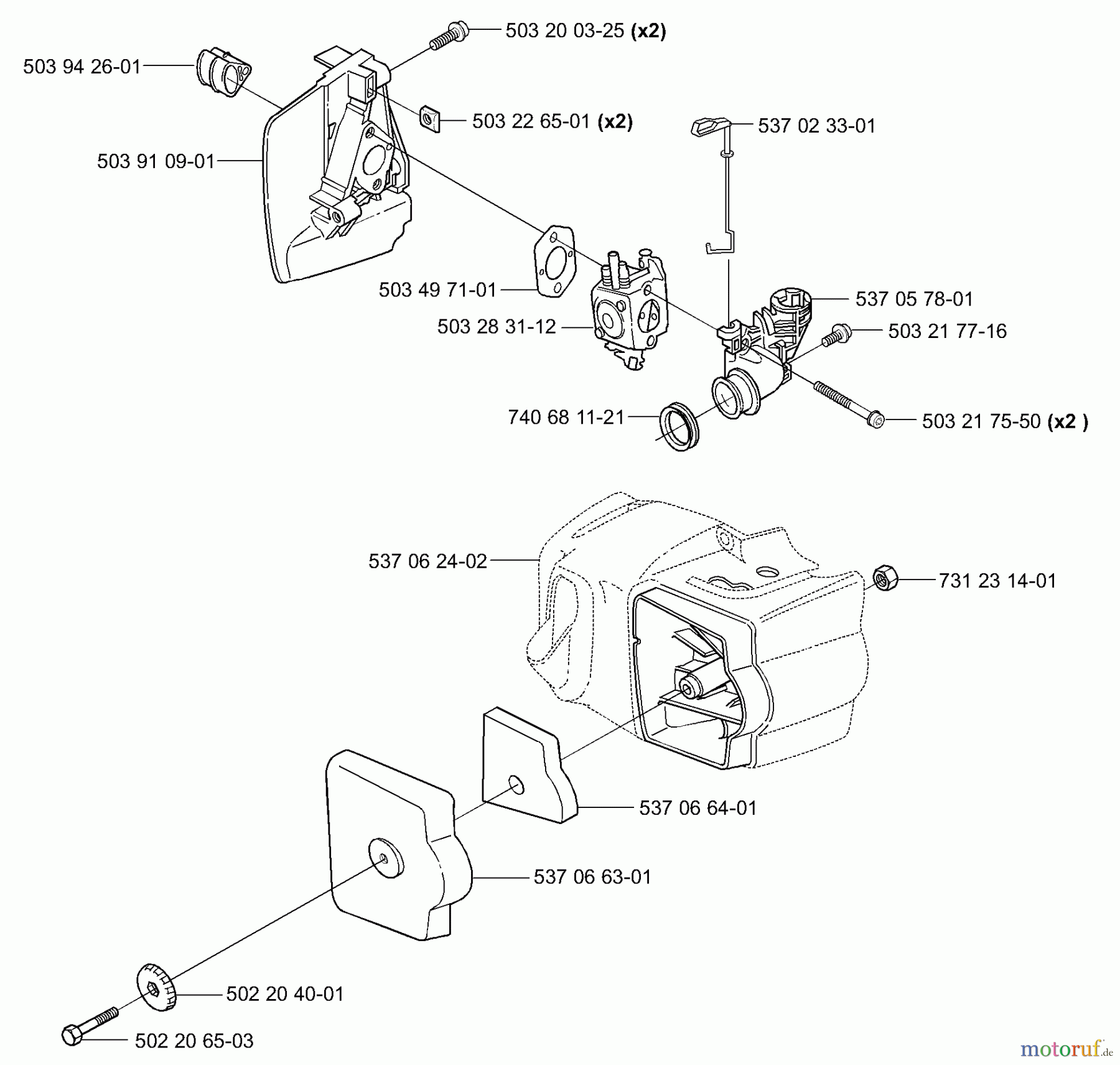 Husqvarna Heckenscheren 325 HS 99 - Husqvarna Hedge Trimmer (2000-10 & After) Air Filter / Carburetor