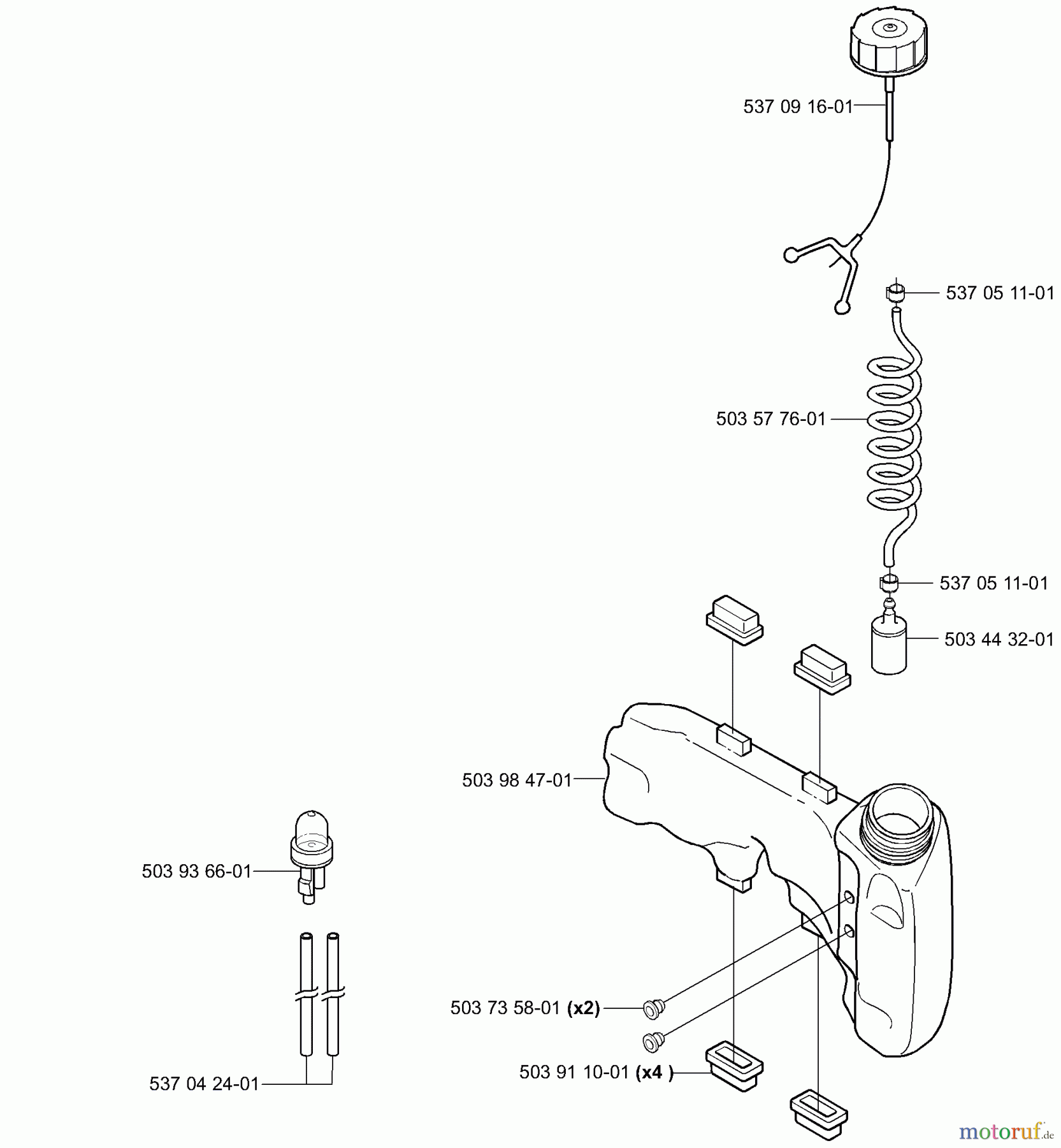 Husqvarna Heckenscheren 325 HS 99 - Husqvarna Hedge Trimmer (2000-10 & After) Fuel Tank / Primer
