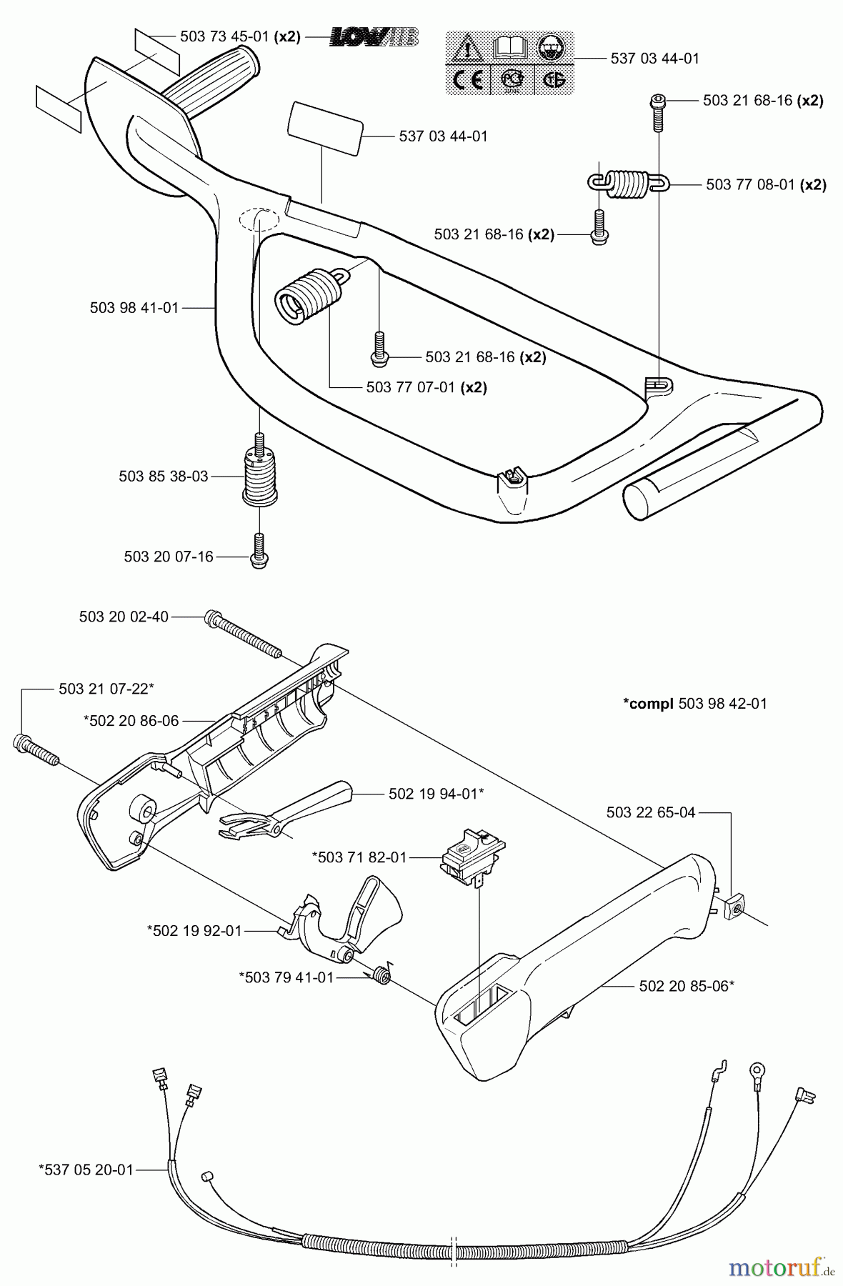 Husqvarna Heckenscheren 325 HS 99 - Husqvarna Hedge Trimmer (2000-10 & After) Handle & Throttle