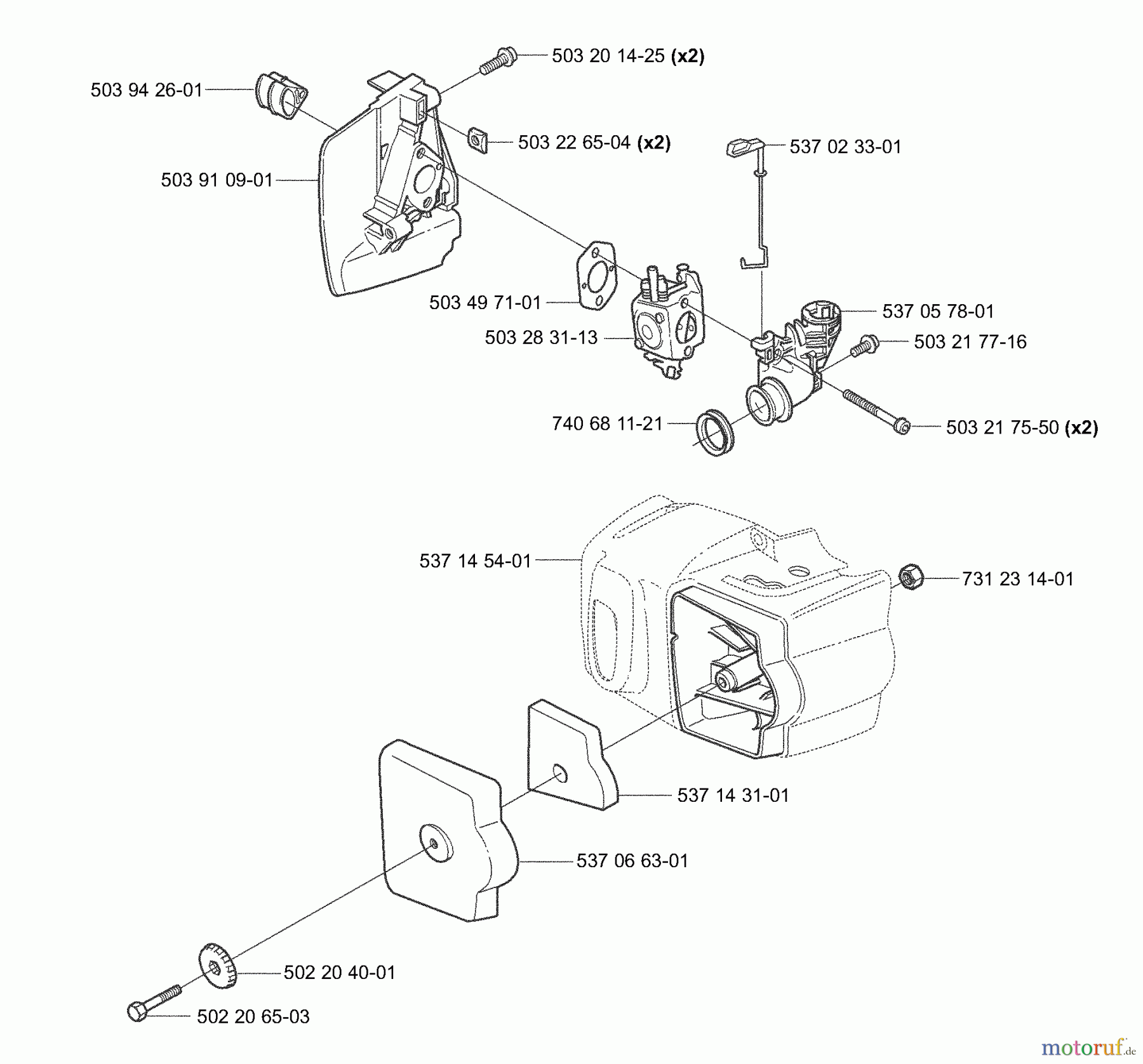 Husqvarna Heckenscheren 326 HD 75X - Husqvarna Hedge Trimmer (2003-01 to 2006-06) Air Filter / Carburetor