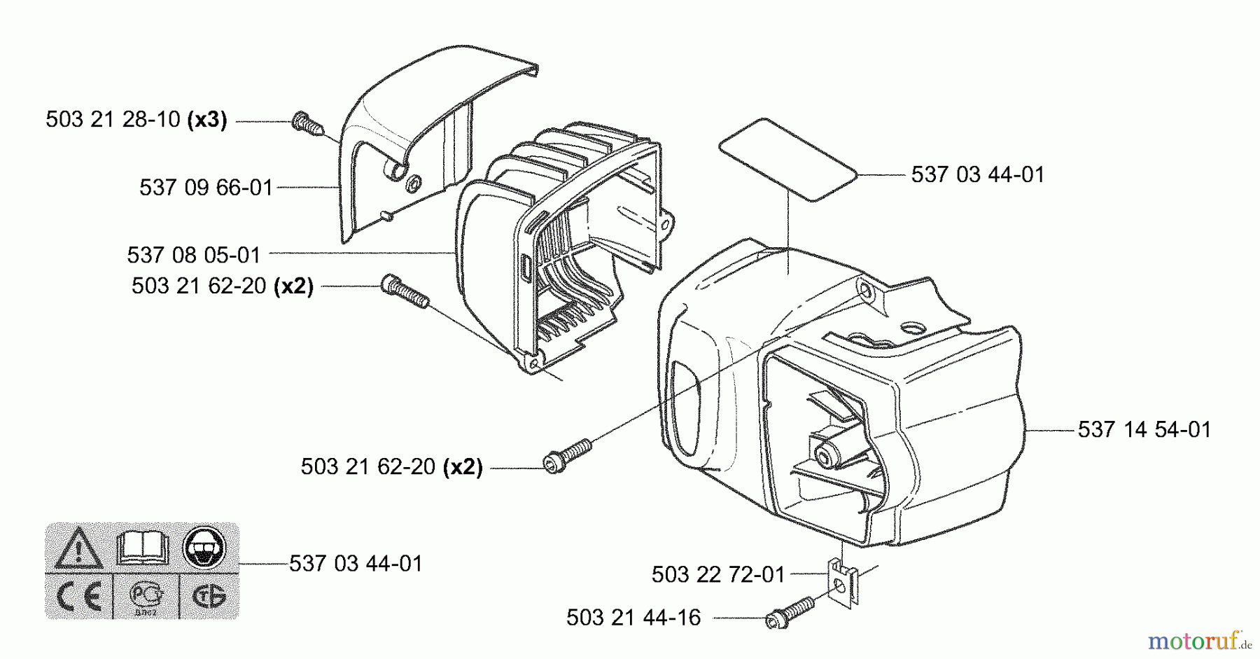  Husqvarna Heckenscheren 326 HD 75X - Husqvarna Hedge Trimmer (2003-01 to 2006-06) Covers / Housing