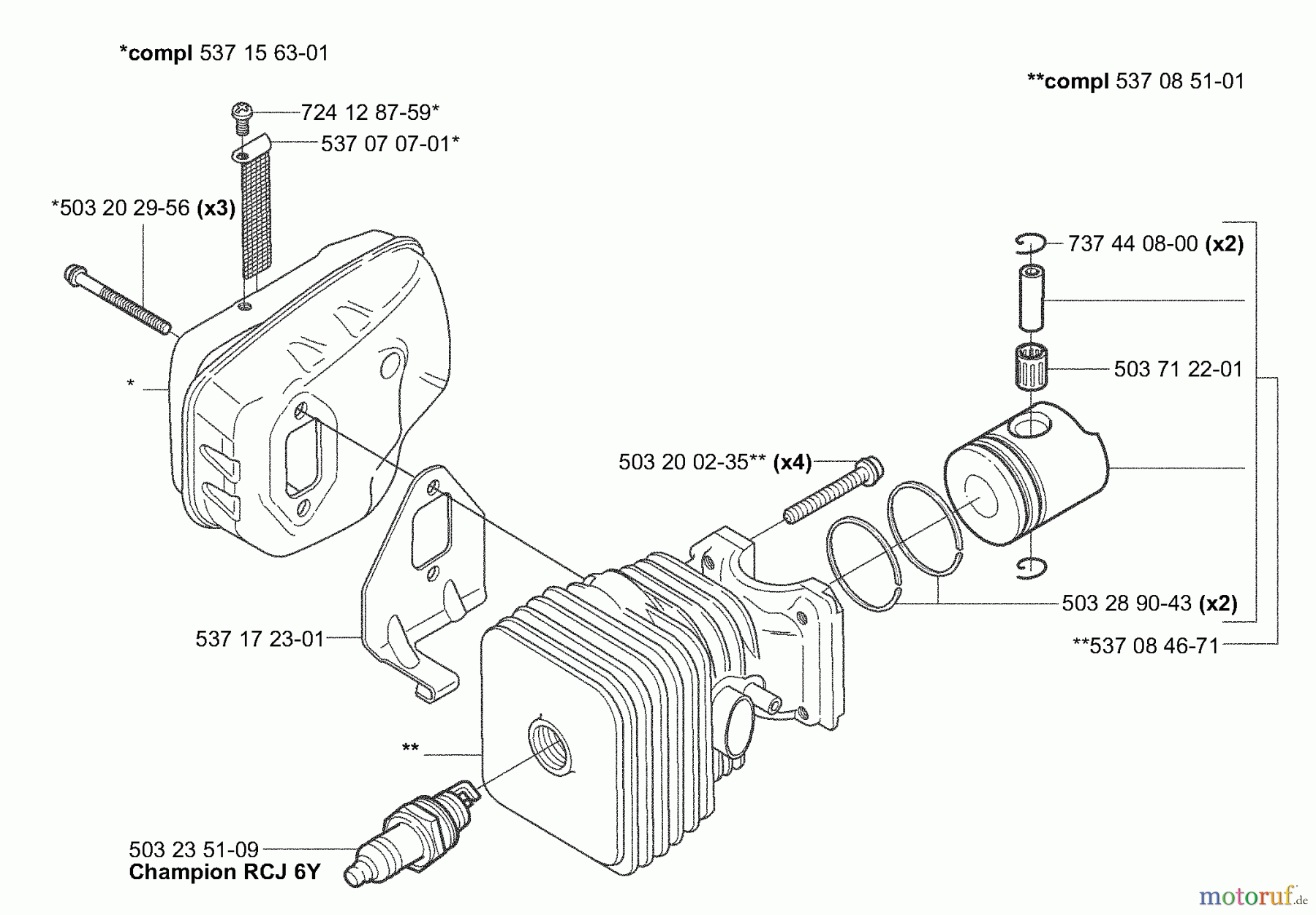 Husqvarna Heckenscheren 326 HD 75X - Husqvarna Hedge Trimmer (2003-01 to 2006-06) Muffler