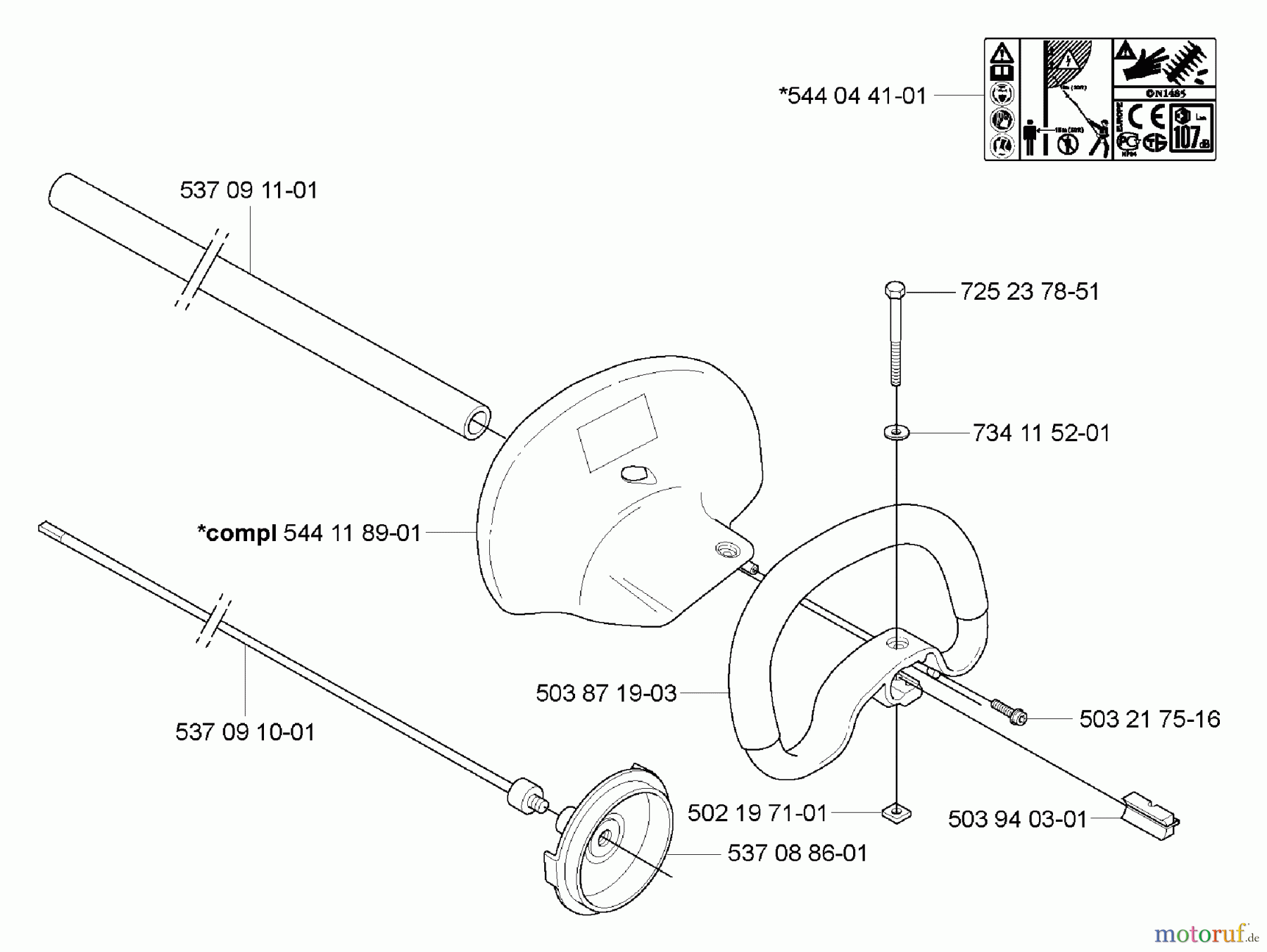Husqvarna Heckenscheren 326 HDA 55X - Husqvarna Hedge Trimmer (2005-10 & After) Handle / Shaft / Tube