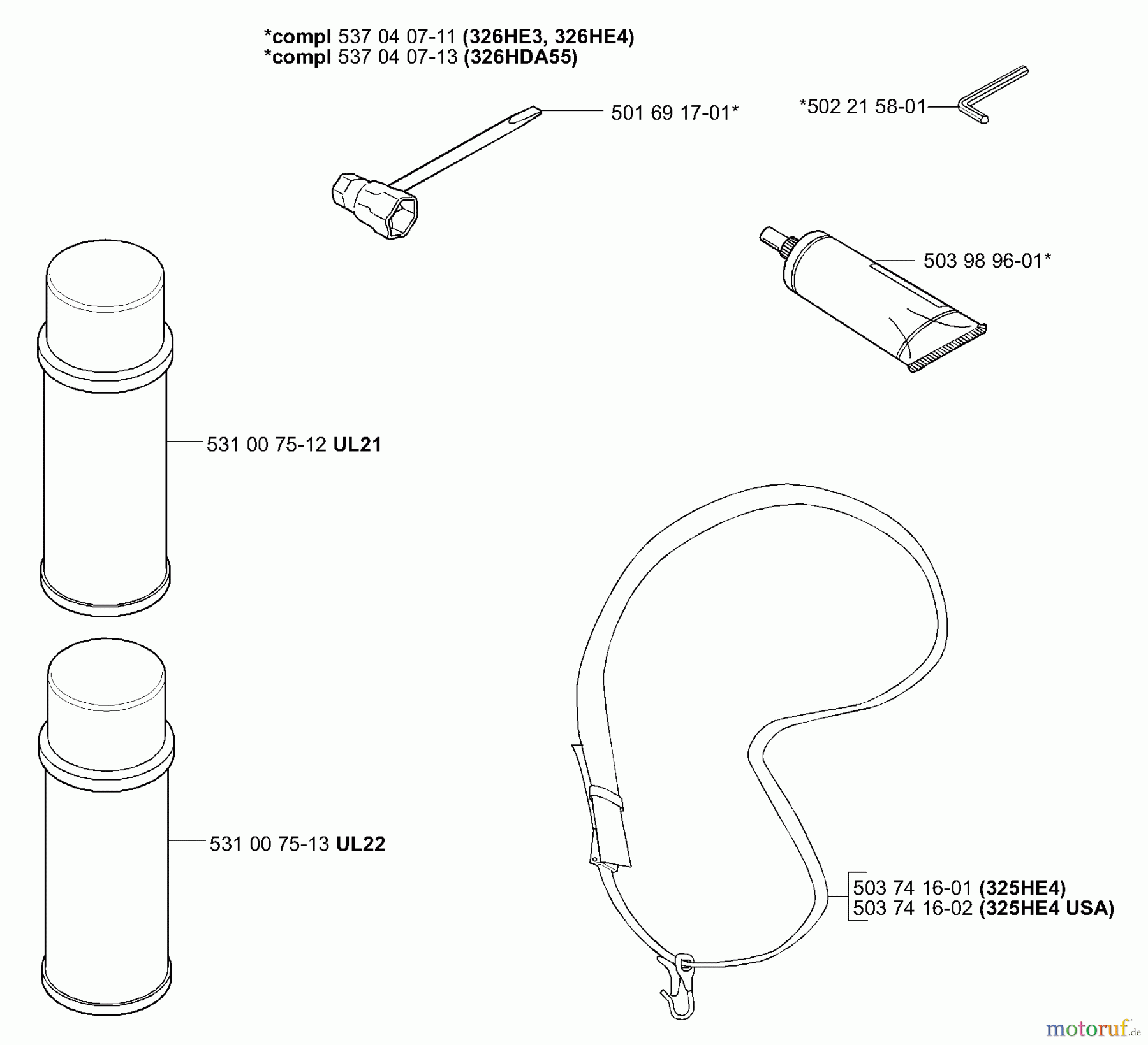 Husqvarna Heckenscheren 326 HE 4 - Husqvarna Hedge Trimmer (E-tech 2 & After) Accessories