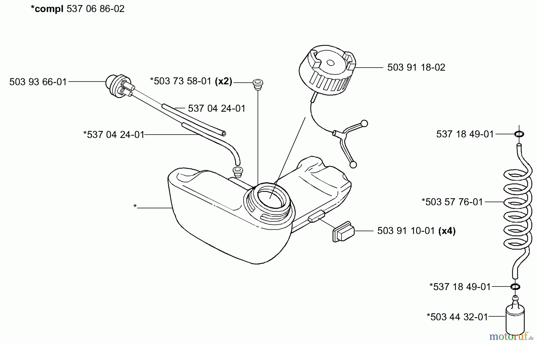  Husqvarna Zubehör HA 110 - Husqvarna Hedge Trimmer Attachment (2004-01 to 2005-08) Fuel Tank