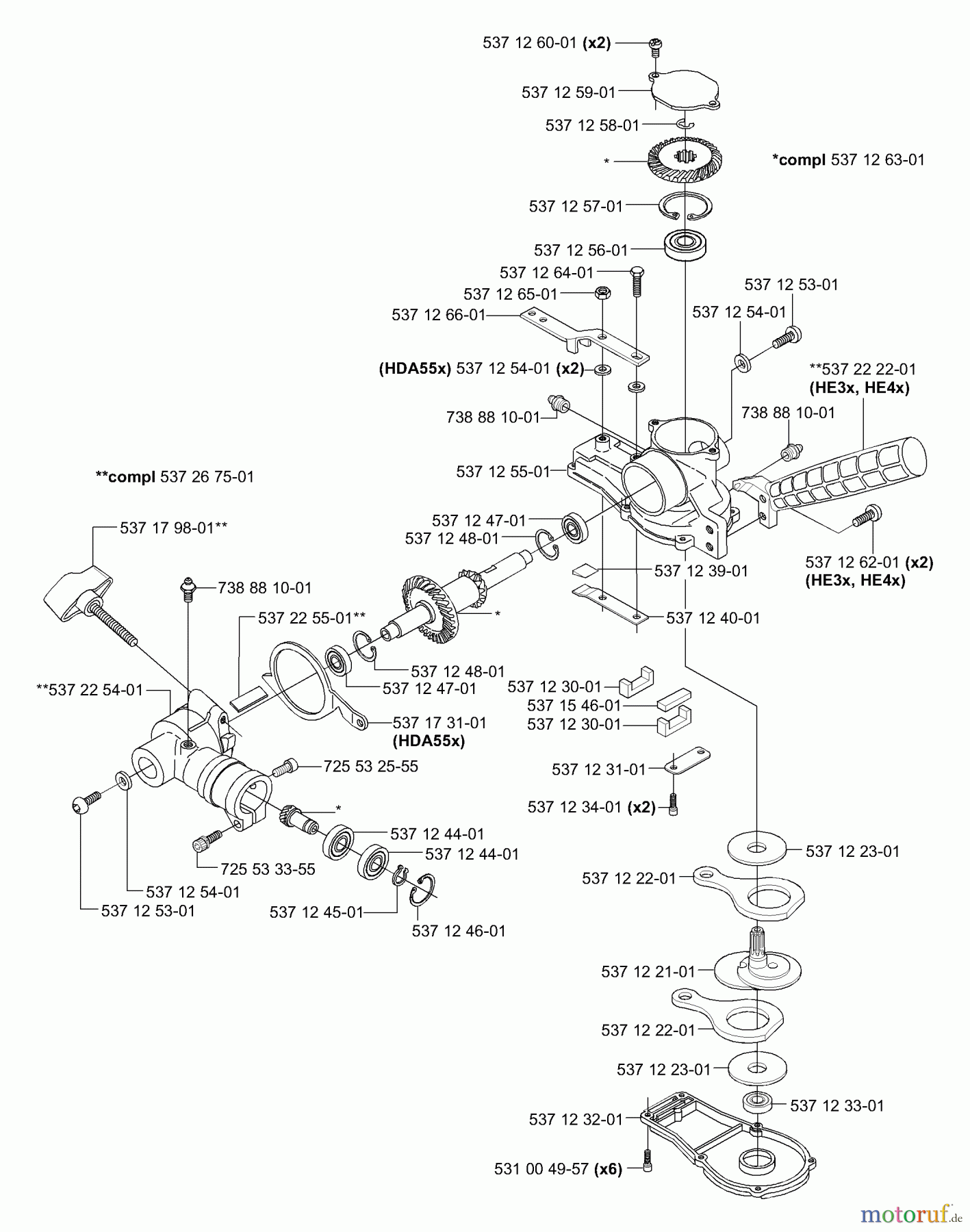 Husqvarna Heckenscheren 326 HE 4X - Husqvarna Hedge Trimmer (2004-01 to 2005-09) Gear Box Assy.