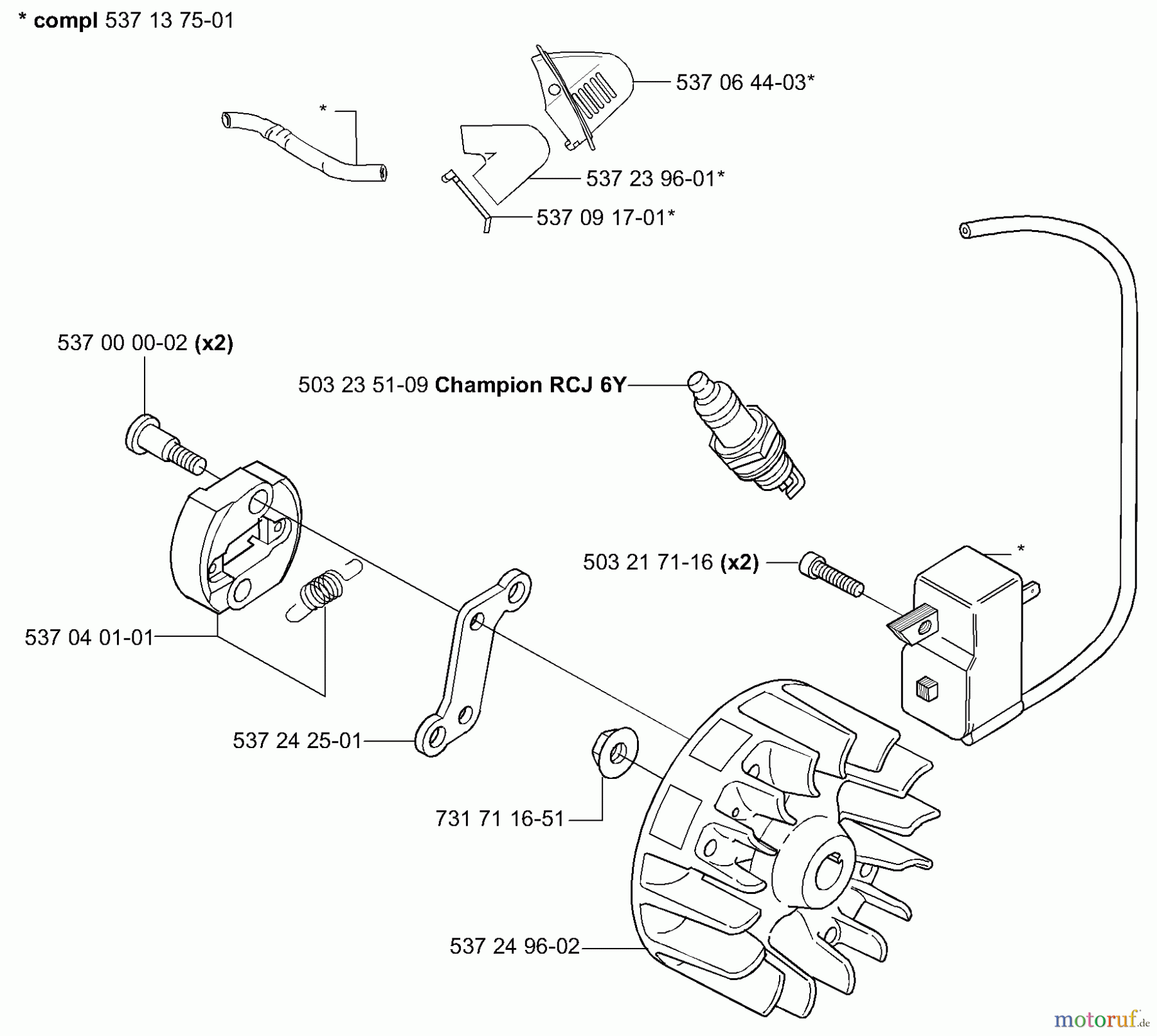 Husqvarna Heckenscheren 326 HDA 55X - Husqvarna Hedge Trimmer (2004-01 to 2005-09) Ignition / Flywheel