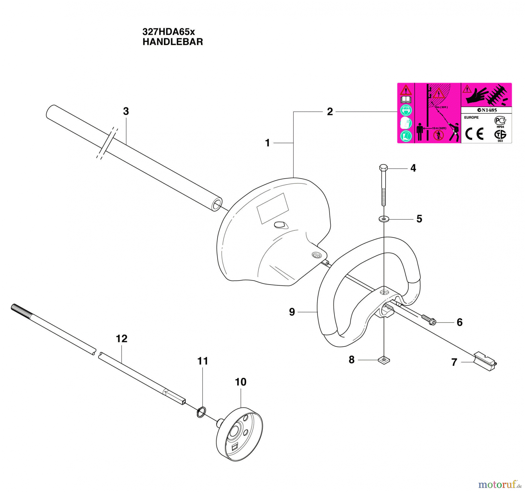 Husqvarna Heckenscheren 327 HDA 65X - Husqvarna Hedge Trimmer (2009-04 & After) Handelbar