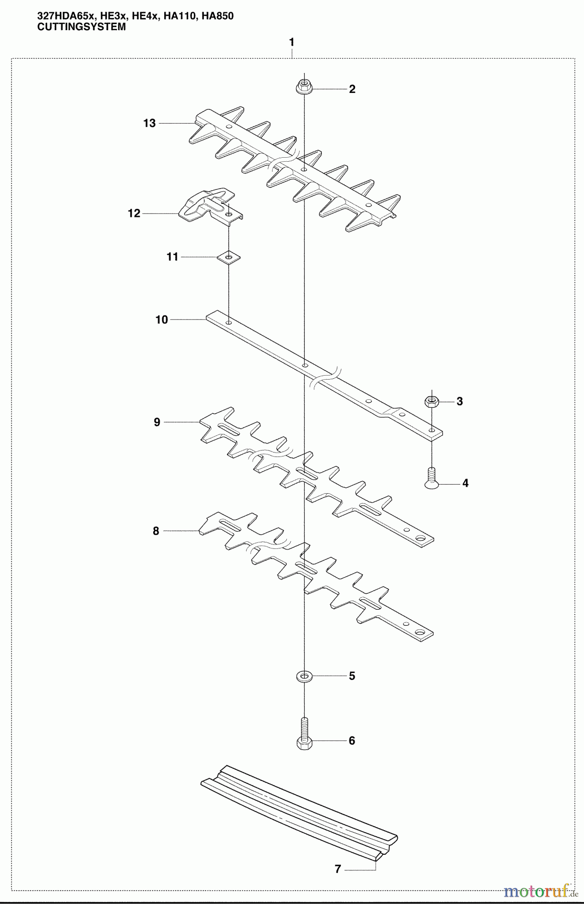 Husqvarna Heckenscheren 327 HDA 65X - Husqvarna Hedge Trimmer (2009-04 & After) Cutting System