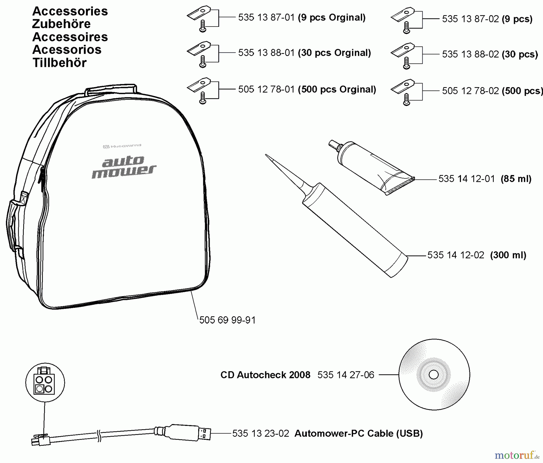 Husqvarna Automower, Mähroboter 220 AC - Husqvarna Auto Mower (2008-02 to 2009-01) Accessories
