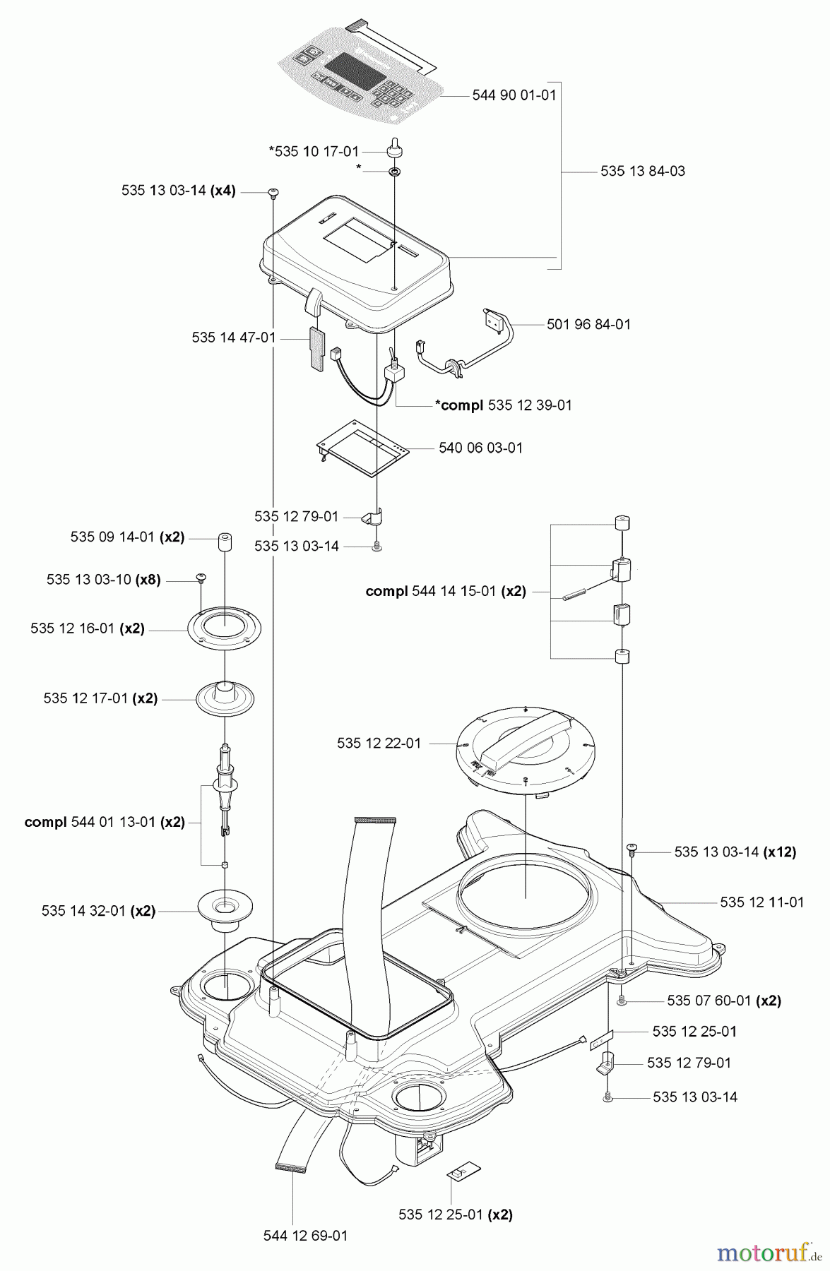 Husqvarna Automower, Mähroboter 220 AC - Husqvarna Auto Mower (2008-02 to 2009-01) Upper Chassis / Control Panel