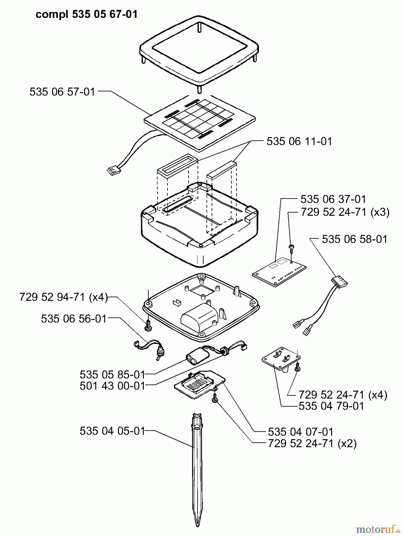 Husqvarna Automower, Mähroboter Husqvarna Solar Auto Mower (1999-02 to 2000-01) Perimeter Control Assembly