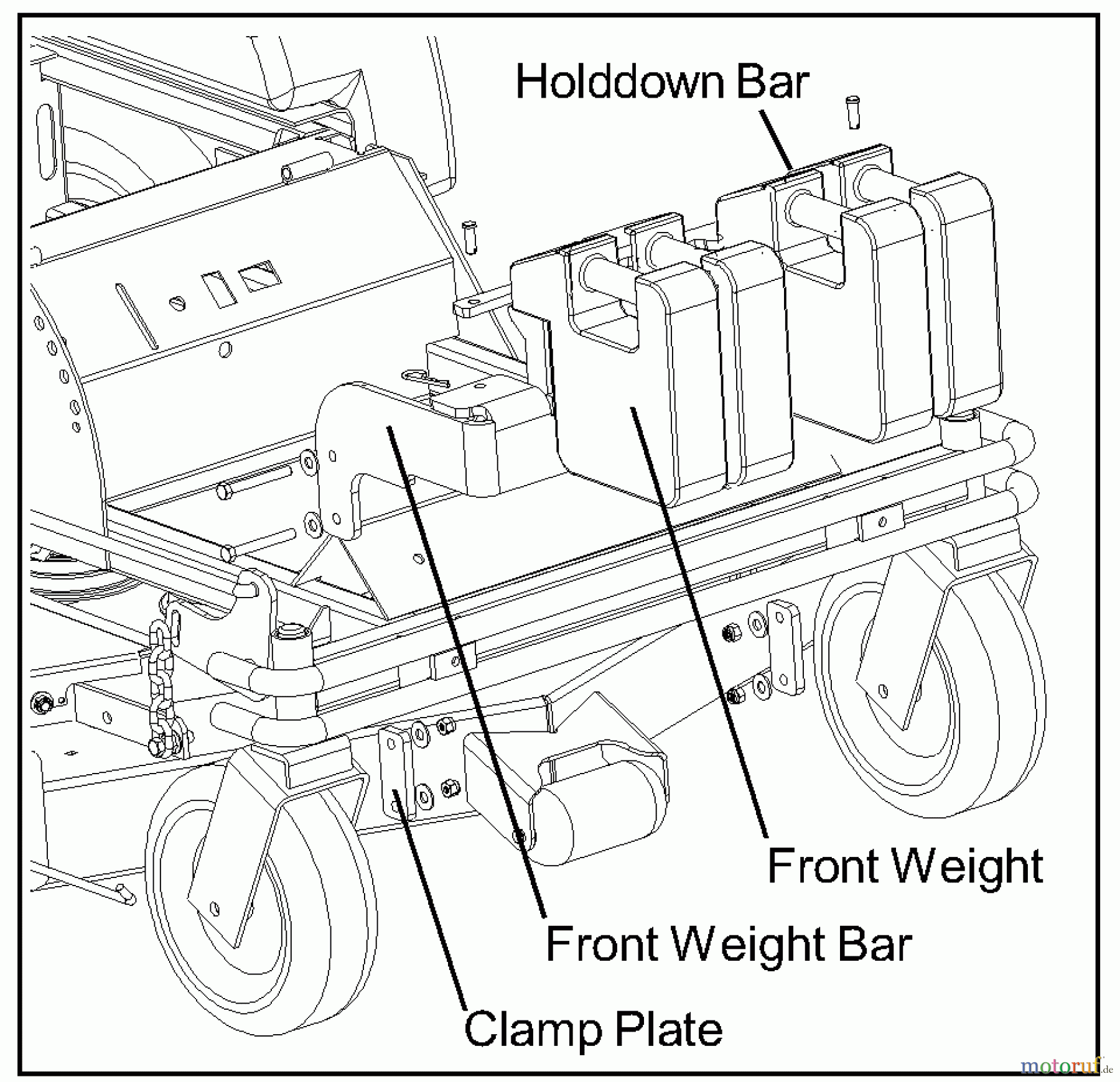 Husqvarna Zubehör, Rasenmäher / Mäher 540200798 - Husqvarna Hitch & Weight Bar Kit for Small Frame ZTH (2006-04 & After) Front Weight Bar