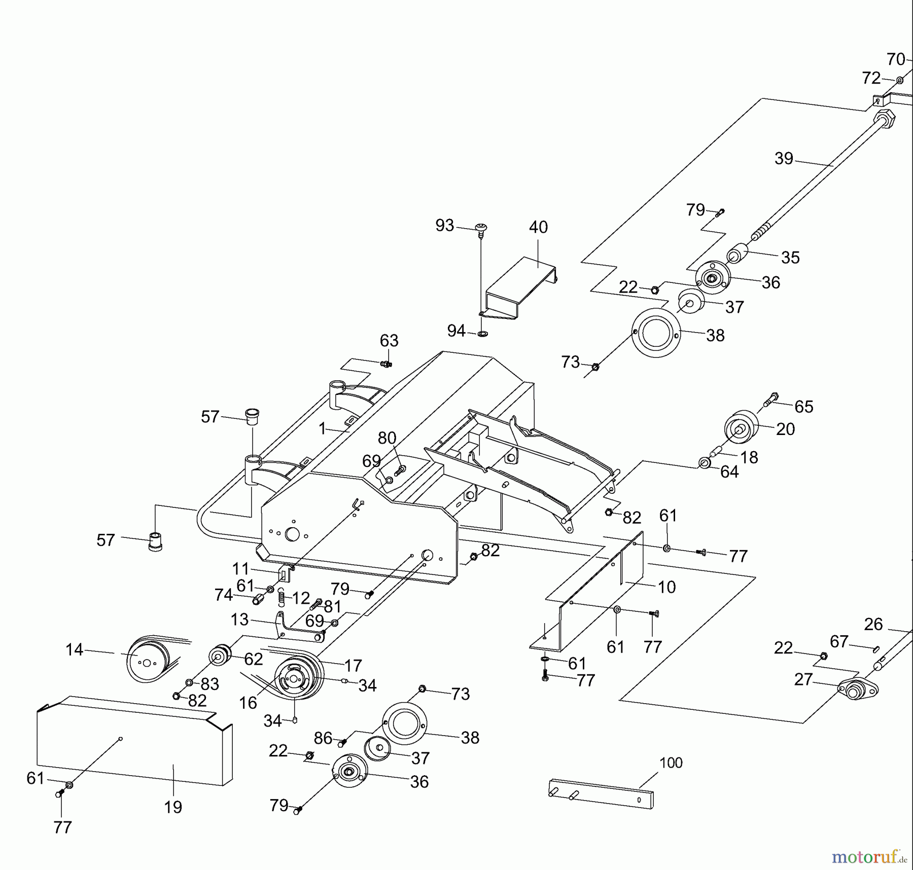 Husqvarna Mähdecks T 60365 (966416101) - Husqvarna Flail Mower (2010-03 & After) Product Complete Image 1