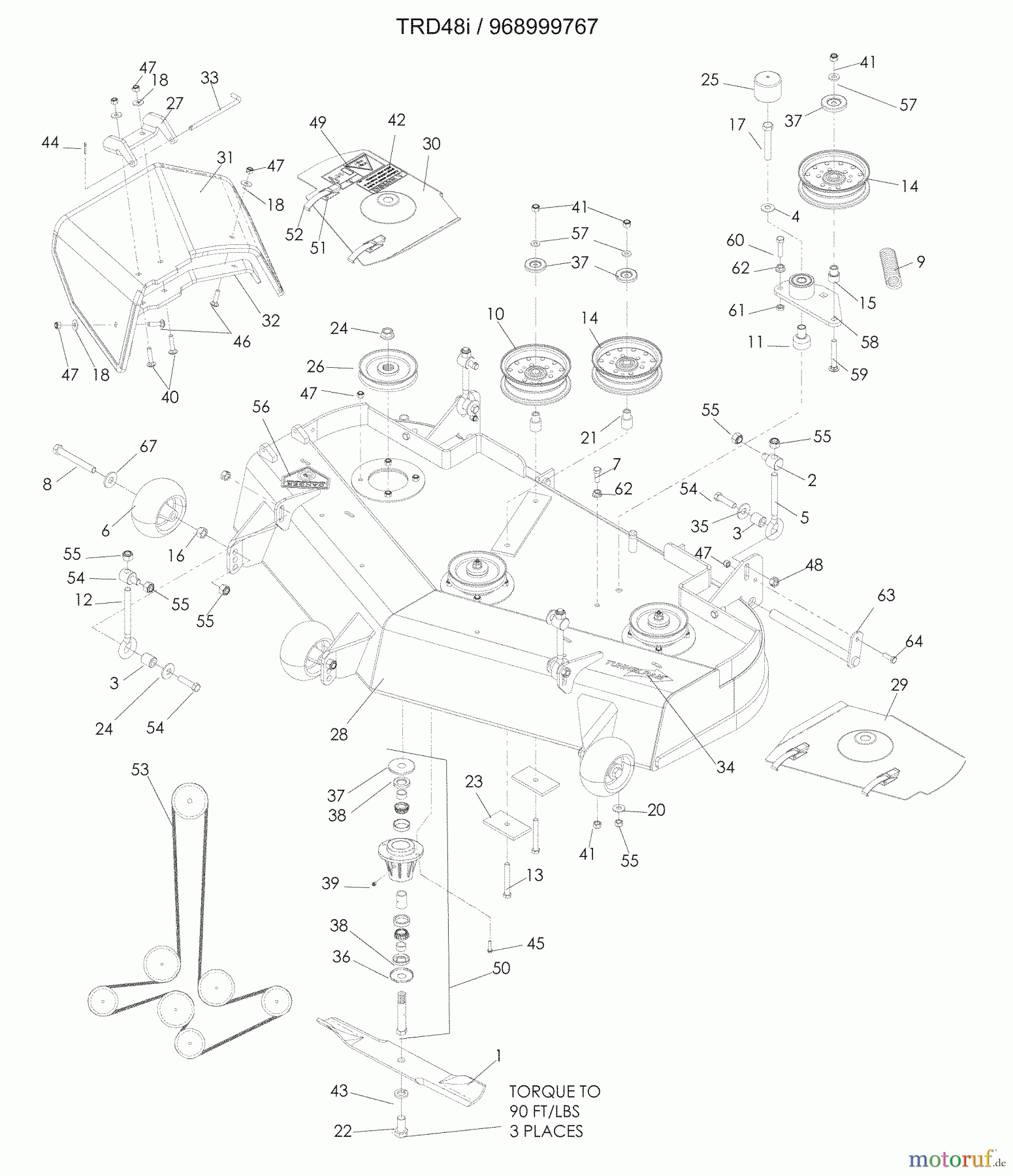 Husqvarna Mähdecks TRD 48I (968999767) - Husqvarna 48