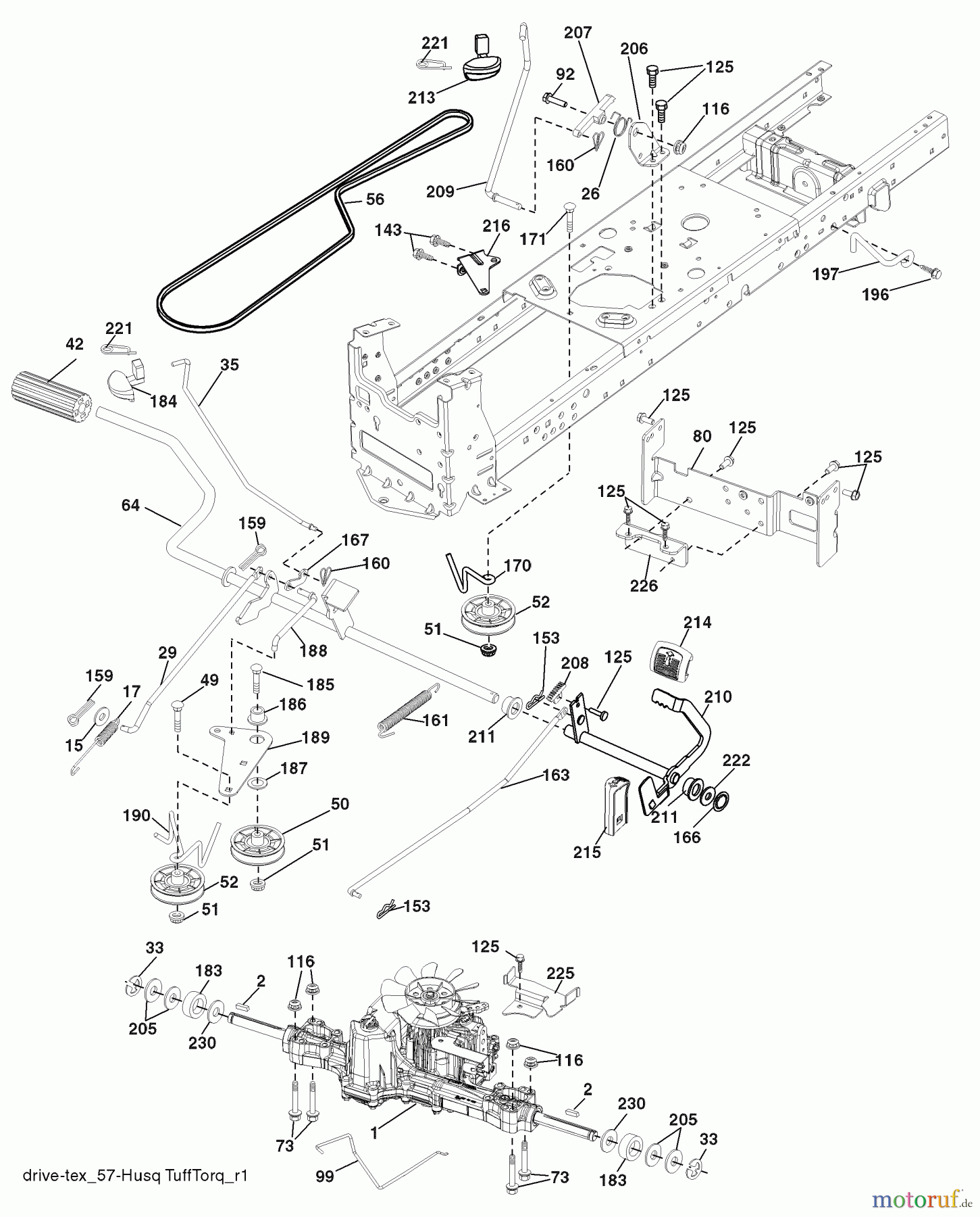 Husqvarna Rasen und Garten Traktoren 2042LS (96043004800) - Husqvarna Lawn Tractor (2007-12 & After) (California) Drive