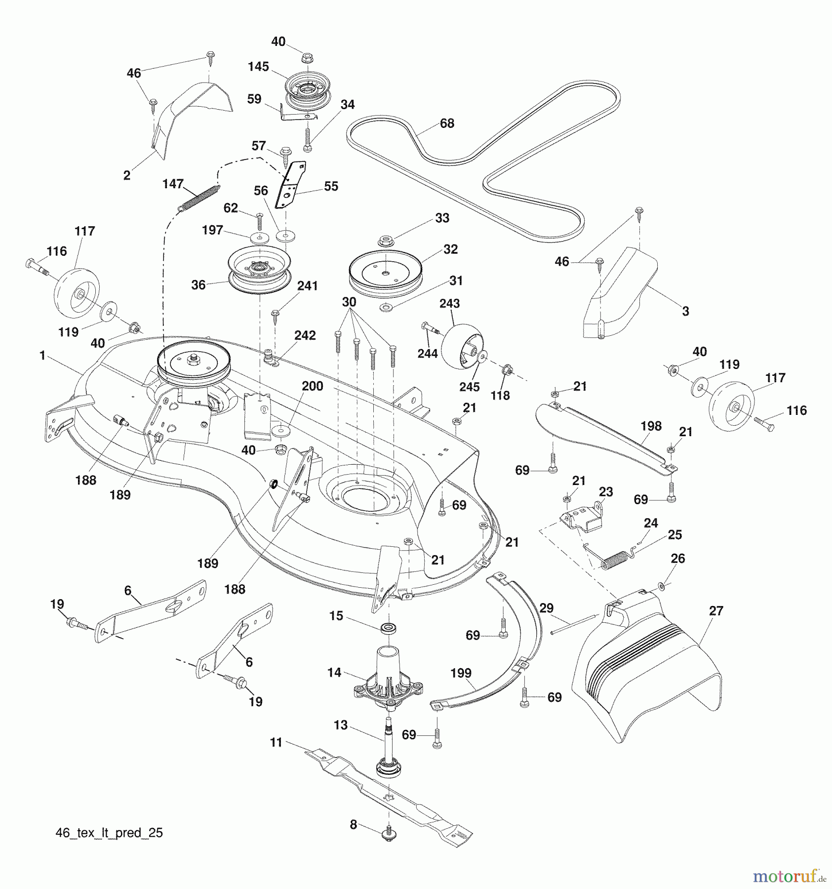 Husqvarna Rasen und Garten Traktoren 2146XLS (96043007900) - Husqvarna Lawn Tractor (2008-12 & After) Mower Deck