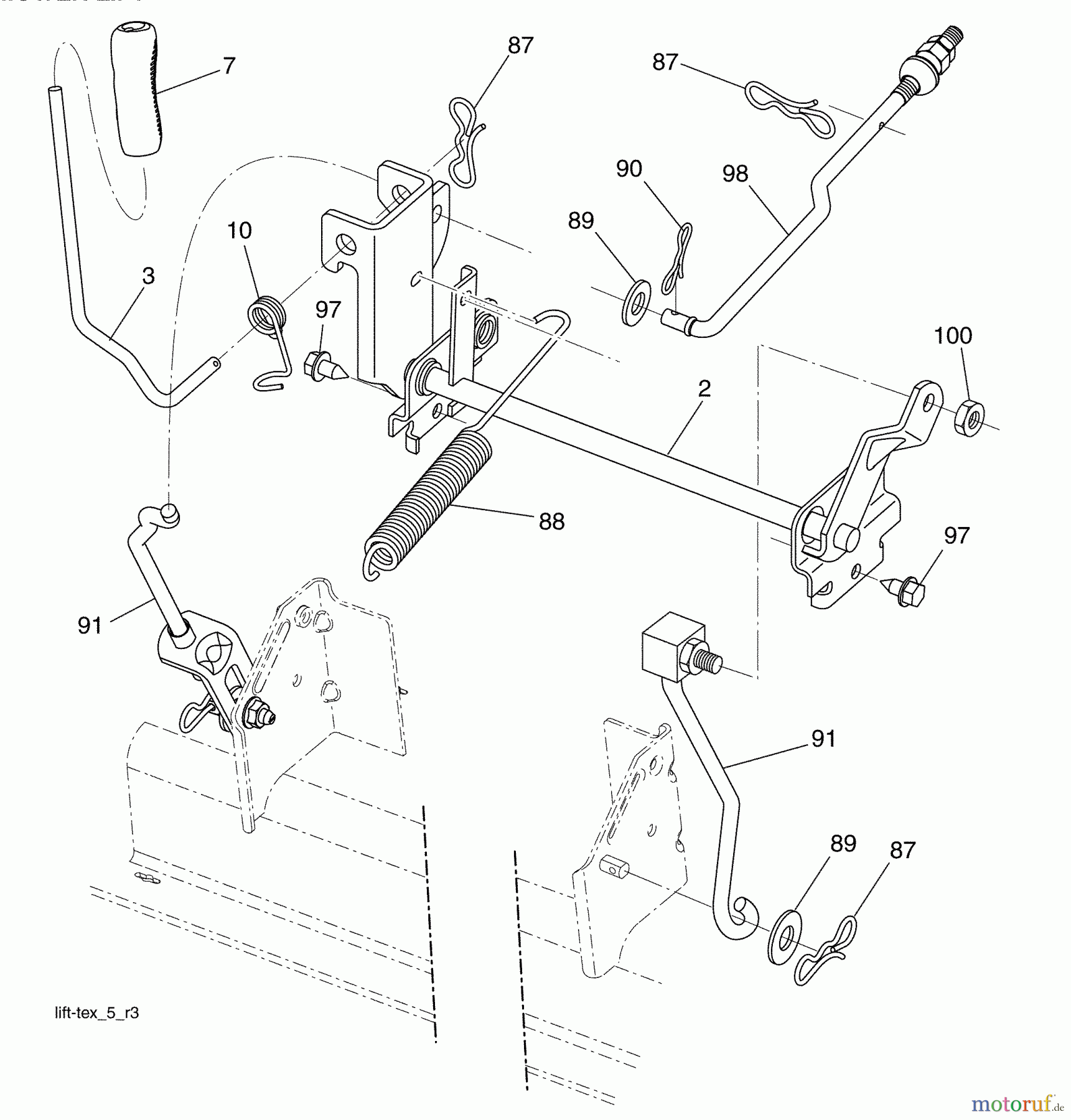 Husqvarna Rasen und Garten Traktoren 2246LS (96043007600) - Husqvarna Lawn Tractor (2008-12 & After) (California) Mower Lift
