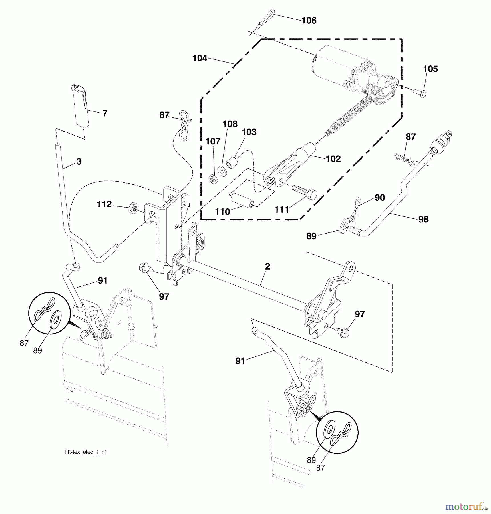Husqvarna Rasen und Garten Traktoren 2354GXLS (96043006800) - Husqvarna Lawn Tractor (2009-01 & After) Mower Lift