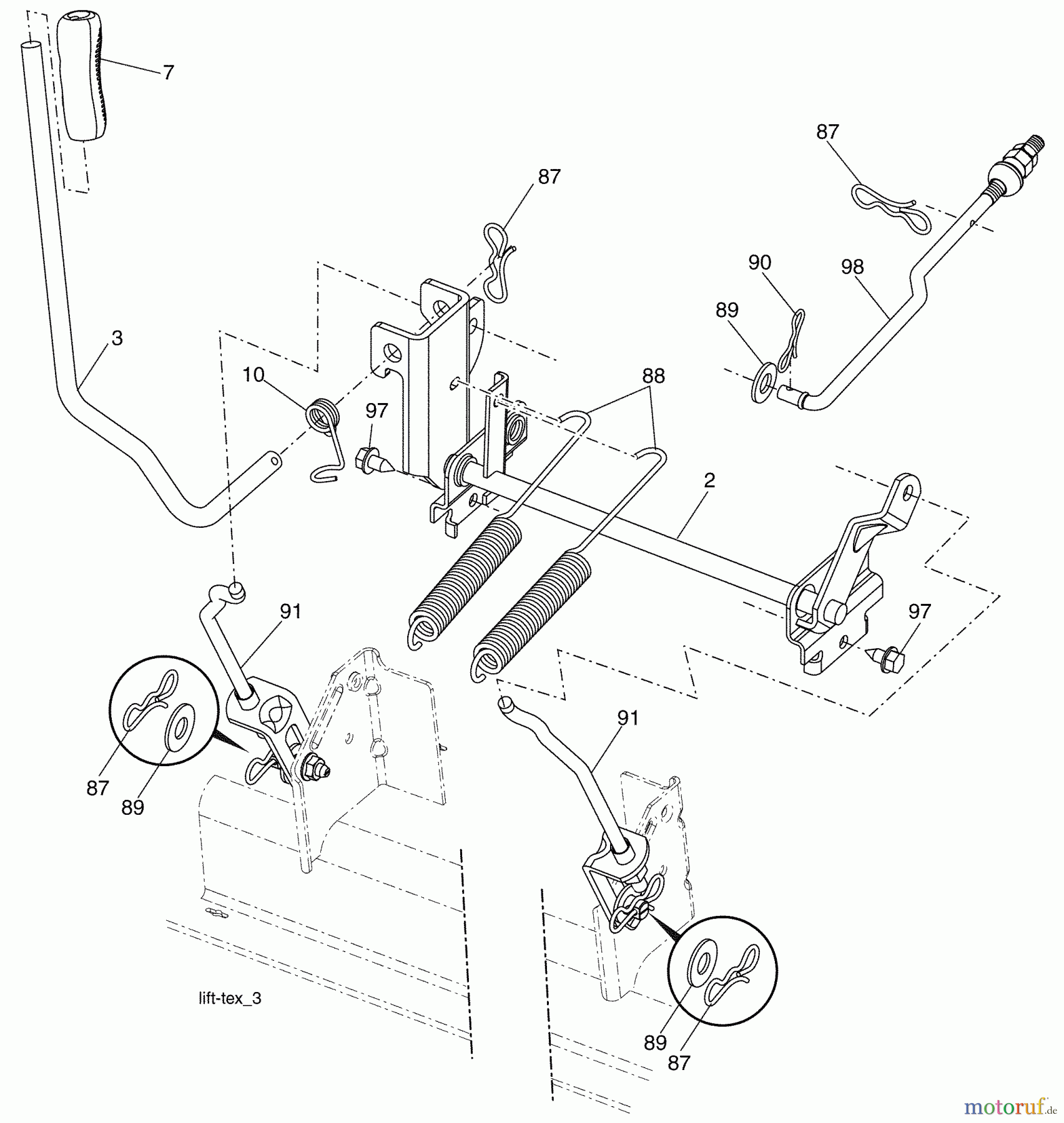 Husqvarna Rasen und Garten Traktoren 2748GLS (96043007800) - Husqvarna Lawn Tractor (2008-12 & After) (California) Mower Lift