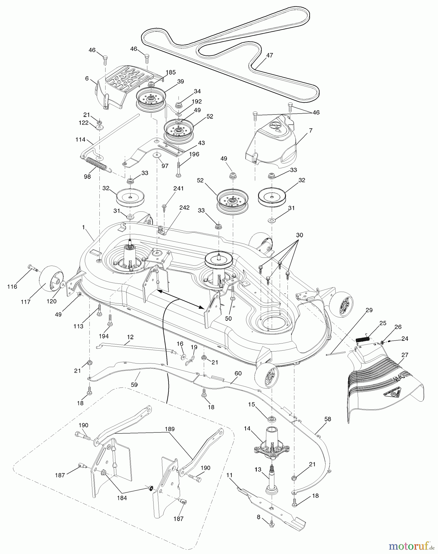Husqvarna Rasen und Garten Traktoren 2754GLS (96043004700) - Husqvarna Lawn Tractor (2008-01 & After) Mower Deck