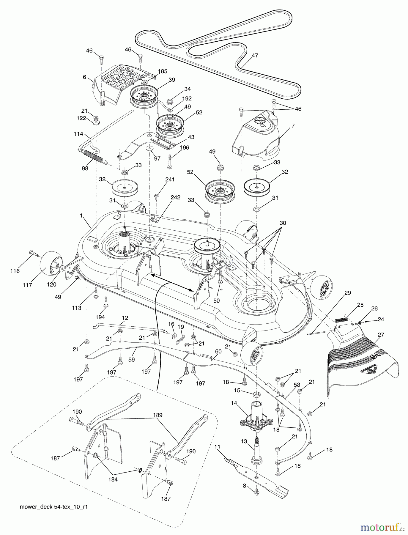 Husqvarna Rasen und Garten Traktoren 2754GLS (96043006600) - Husqvarna Lawn Tractor (2009-04 & After) Mower Deck