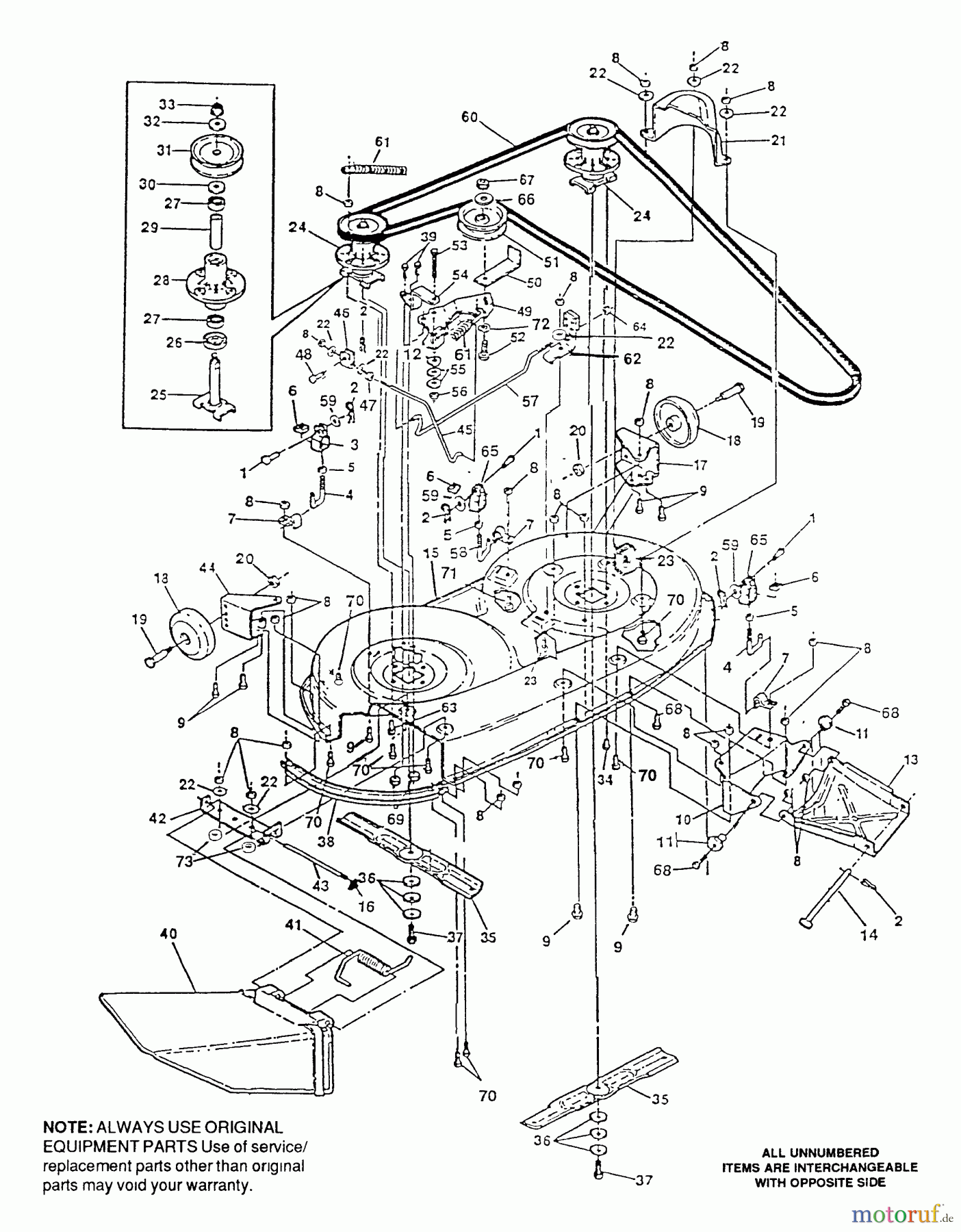 Husqvarna Rasen und Garten Traktoren 4125H - Husqvarna Lawn Tractor (1992-01 & After) Mower Deck