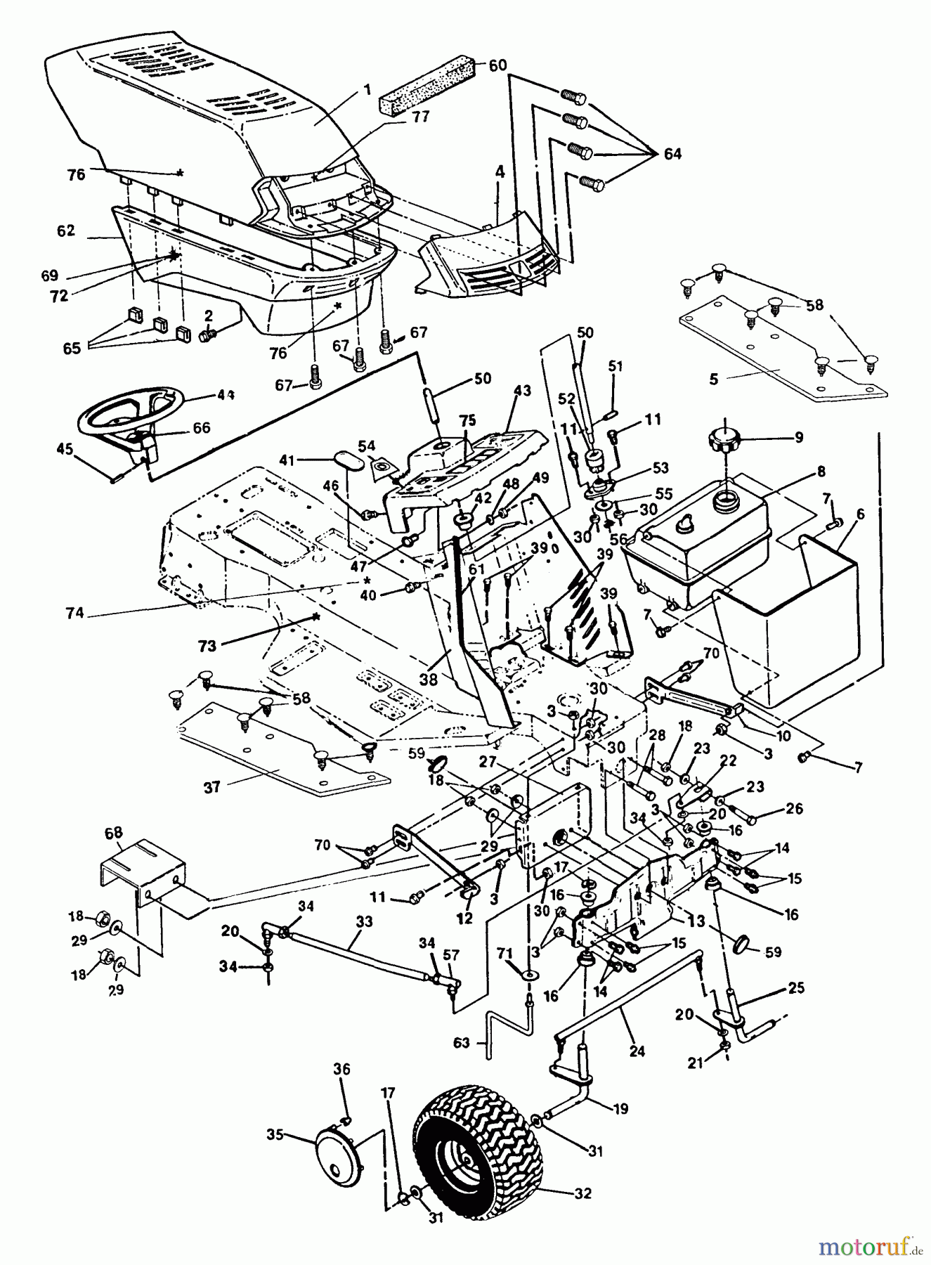 Husqvarna Rasen und Garten Traktoren 4140G - Husqvarna Lawn Tractor (1991-01 & After) Hood/Front End