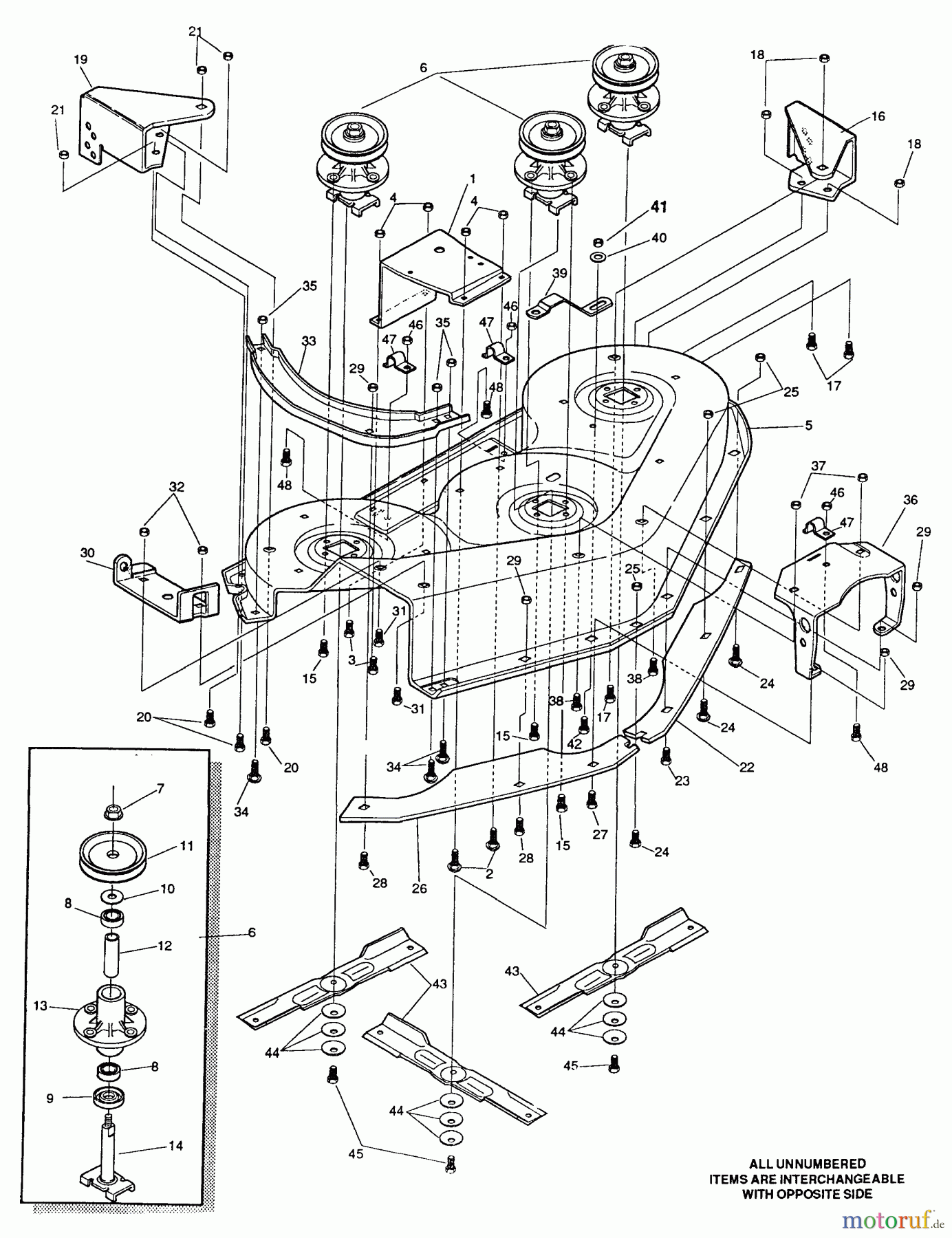 Husqvarna Rasen und Garten Traktoren 4140G - Husqvarna Lawn Tractor (1991-01 & After) Mower Deck (B)