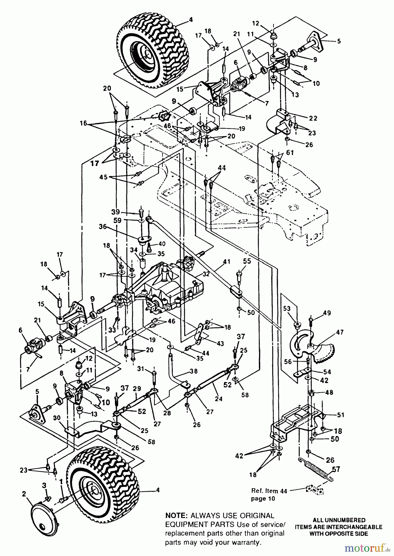 Husqvarna Rasen und Garten Traktoren 4140G - Husqvarna Lawn Tractor (1991-01 & After) Rear End/Rear Steering