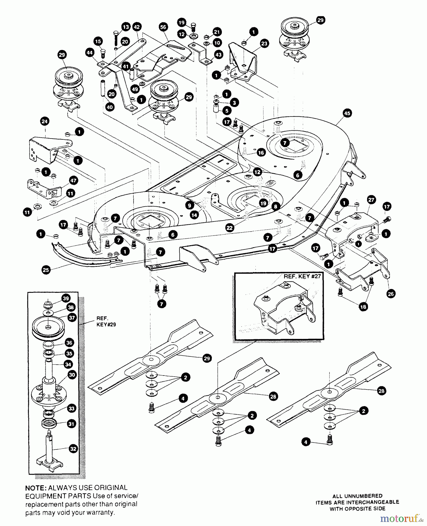 Husqvarna Rasen und Garten Traktoren 4140H - Husqvarna Lawn Tractor (1992-01 & After) Mower Deck (A)