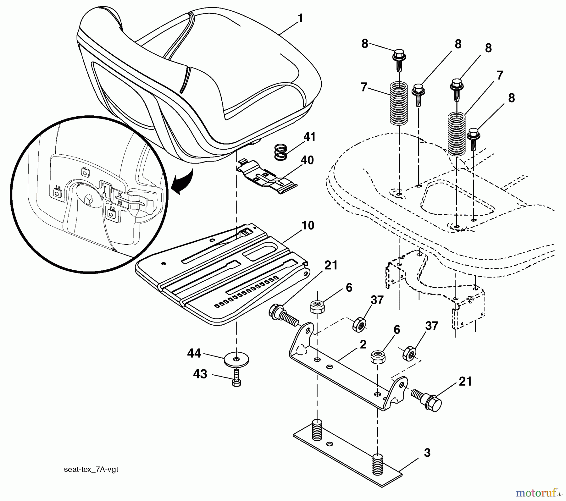 Husqvarna Rasen und Garten Traktoren CT 126 (96041007701) - Husqvarna Lawn Tractor (2010-01 & After) Seat Assembly
