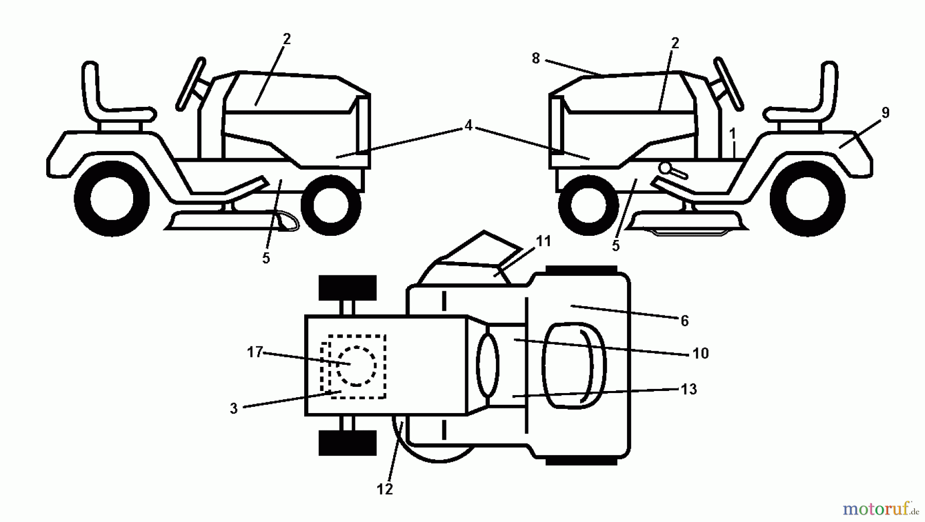 Husqvarna Rasen und Garten Traktoren CT 126 (96051000704) - Husqvarna Lawn Tractor (2012-08 & After) DECALS