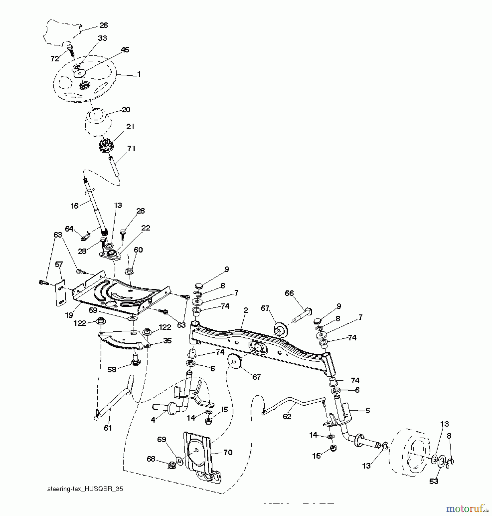 Husqvarna Rasen und Garten Traktoren CT 126 (96051000705) - Husqvarna Lawn Tractor (2013-05) STEERING