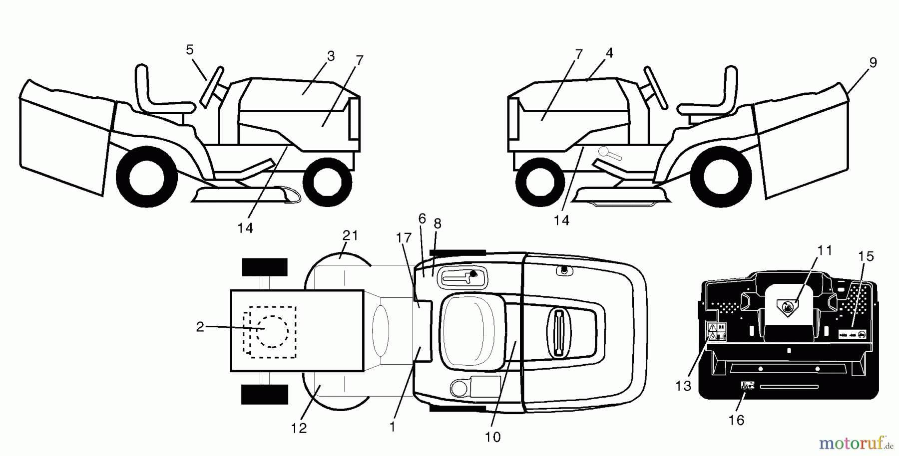 Husqvarna Rasen und Garten Traktoren CT 130 (954170017) (HECT130B) - Husqvarna Lawn Tractor (1999-10 & After) Decals