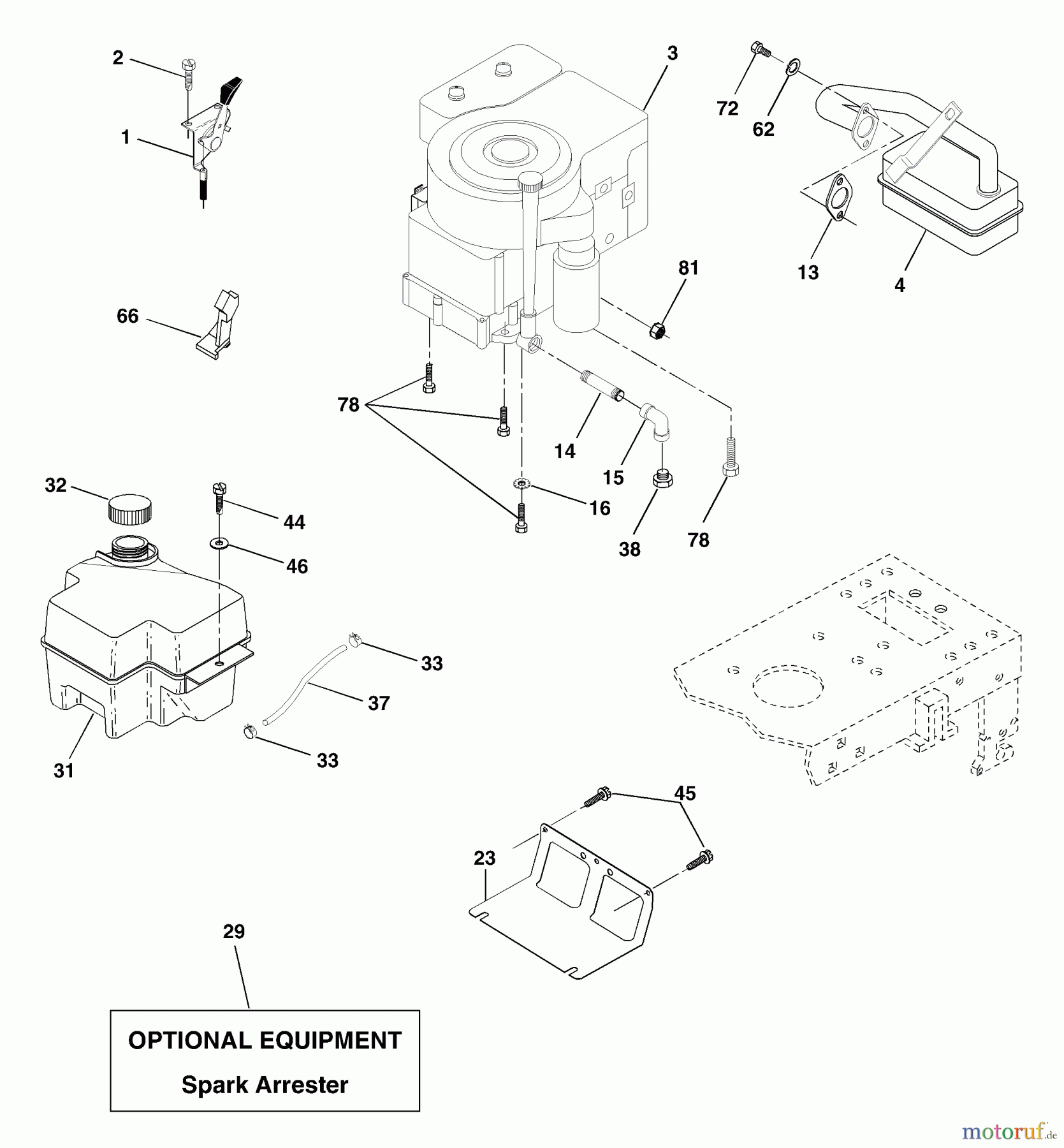 Husqvarna Rasen und Garten Traktoren CT 130 (954170017) (HECT130B) - Husqvarna Lawn Tractor (1999-10 & After) Engine