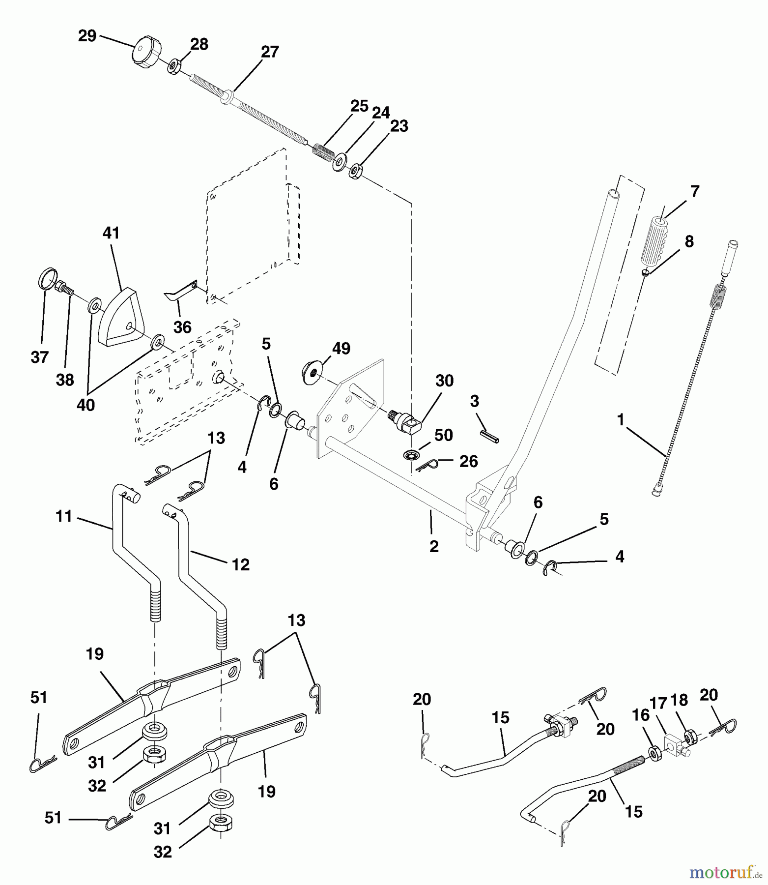 Husqvarna Rasen und Garten Traktoren CT 130 (954170017) (HECT130B) - Husqvarna Lawn Tractor (1999-10 & After) Mower Lift