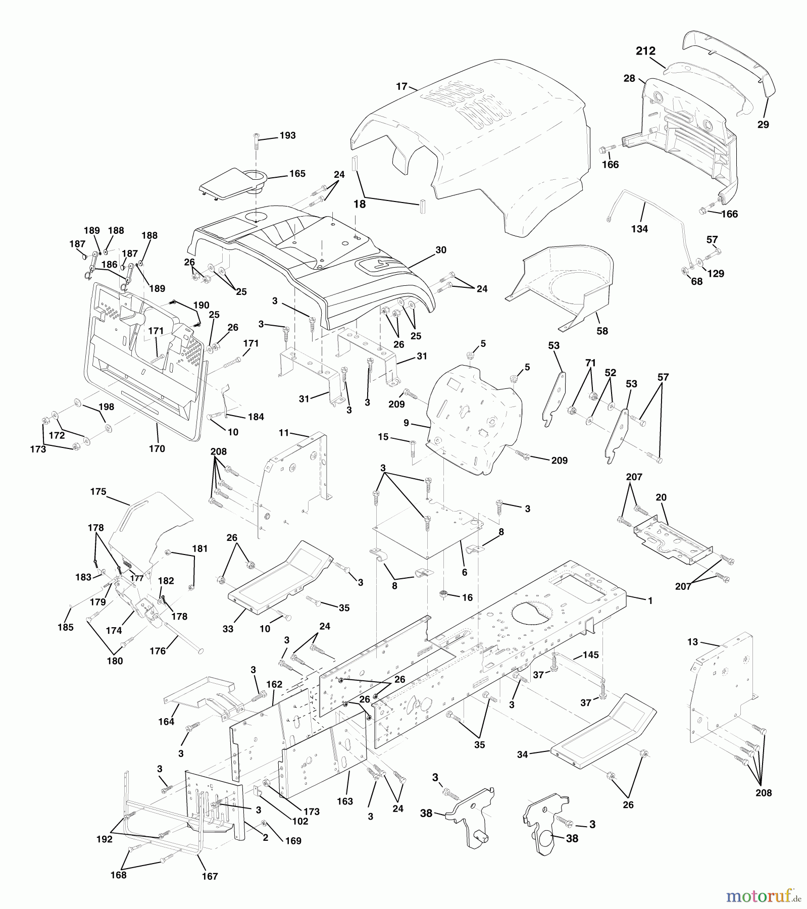 Husqvarna Rasen und Garten Traktoren CT 130 (954170019) (HECT150B) - Husqvarna Lawn Tractor (2000-01 & After) Chassis And Enclosures