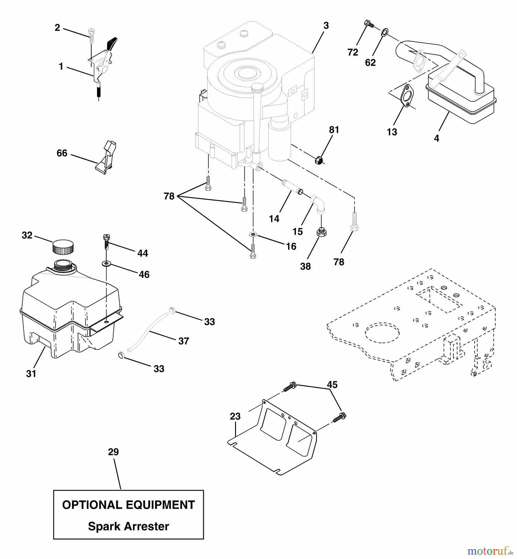 Husqvarna Rasen und Garten Traktoren CT 130 (954170019) (HECT150B) - Husqvarna Lawn Tractor (2000-01 & After) Engine