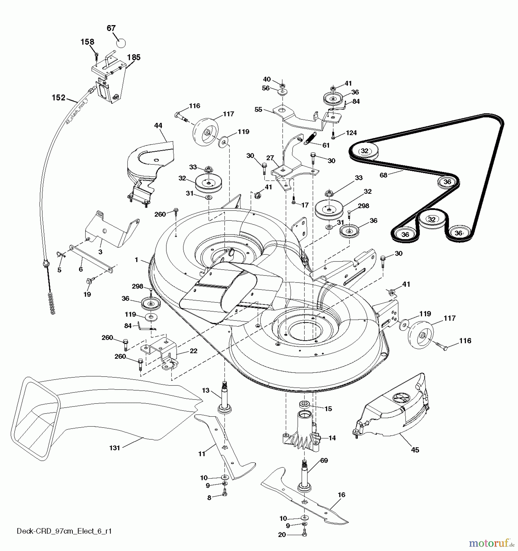 Husqvarna Rasen und Garten Traktoren CT 131 (96061022206) - Husqvarna Lawn Tractor (2011-09 & After) MOWER DECK / CUTTING DECK