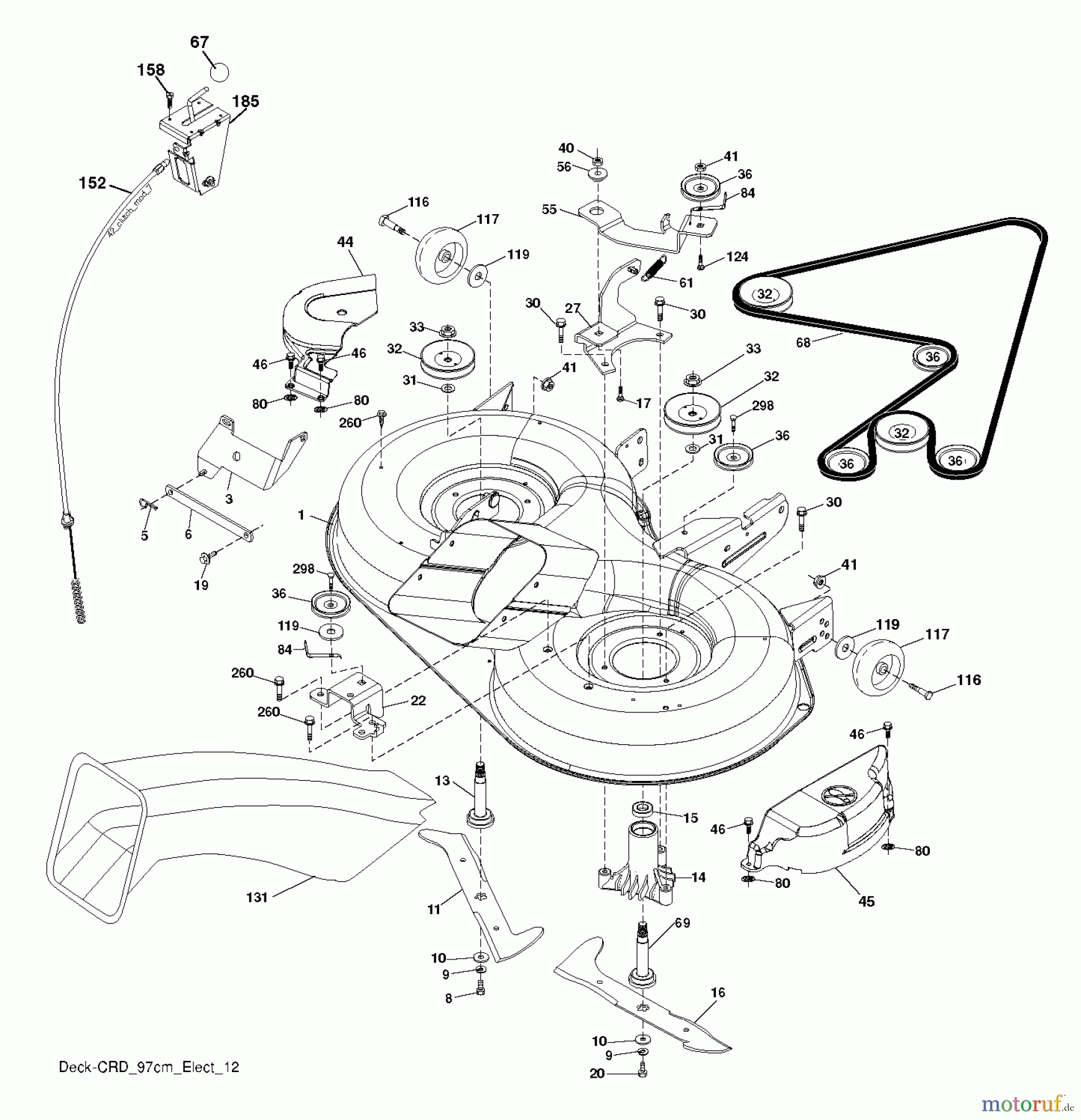 Husqvarna Rasen und Garten Traktoren CT 131 (96061022207) - Husqvarna Lawn Tractor (2012-08 & After) MOWER DECK / CUTTING DECK