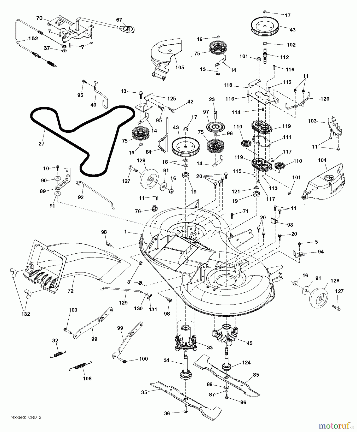 Husqvarna Rasen und Garten Traktoren CT 154 (96051002501) - Husqvarna Lawn Tractor (2012-08 & After) MOWER DECK / CUTTING DECK