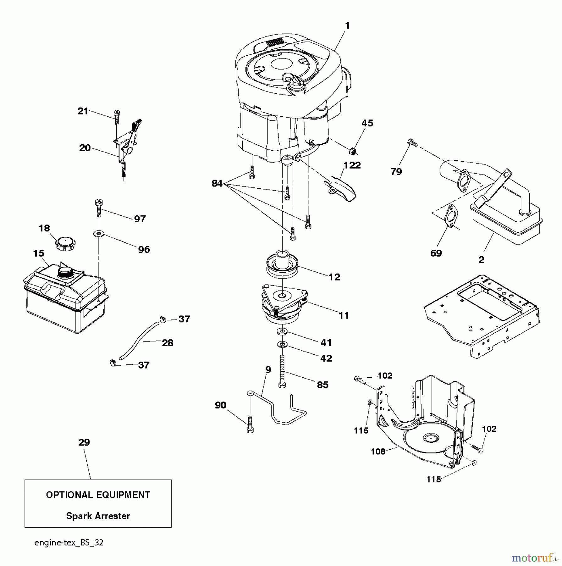 Husqvarna Rasen und Garten Traktoren CTH 126 (96051001400) - Husqvarna Lawn Tractor (2010-11 & After) ENGINE