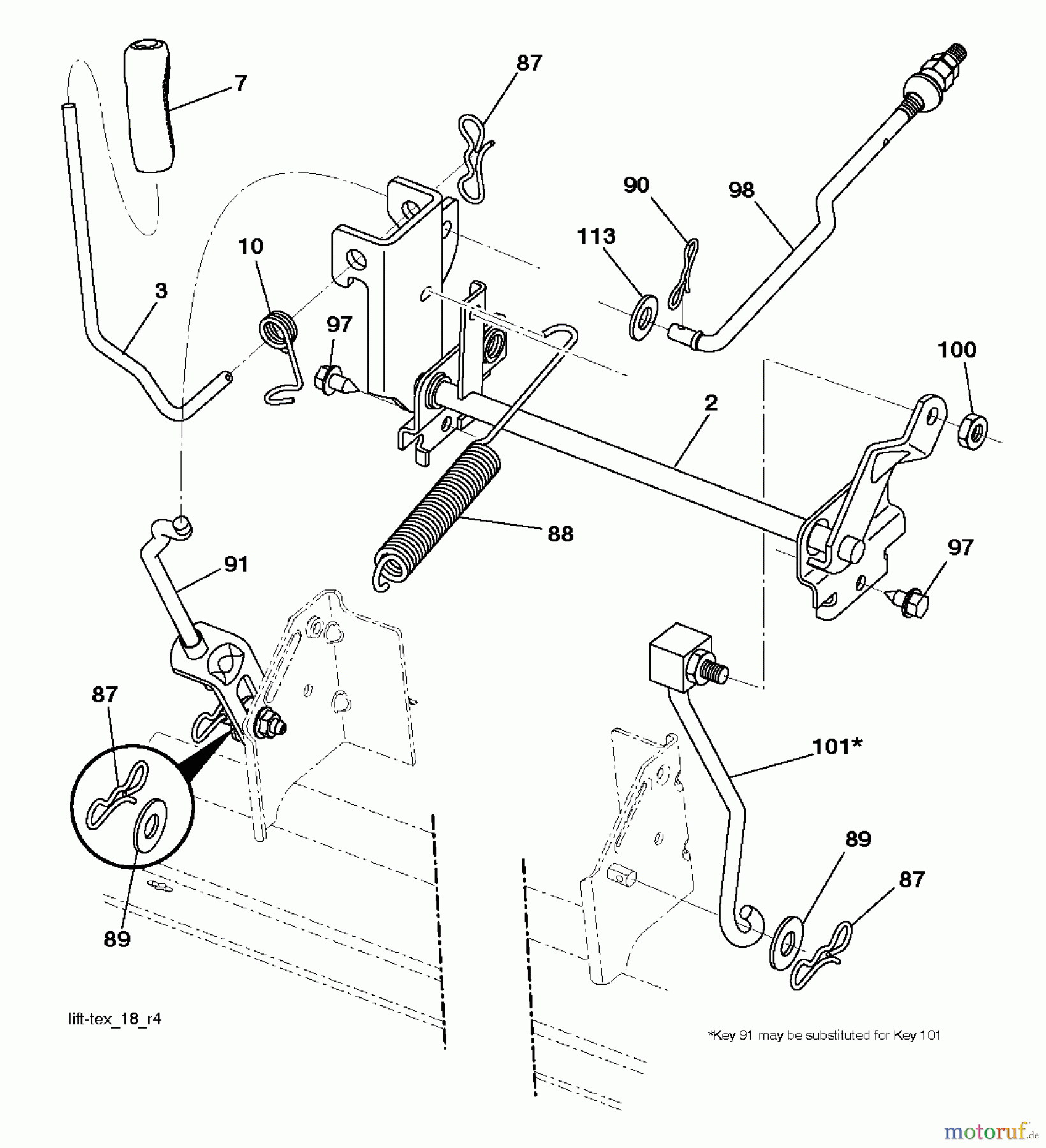 Husqvarna Rasen und Garten Traktoren CTH 126 (96051001402) - Husqvarna Lawn Tractor (2012-08 & After) MOWER LIFT / DECK LIFT