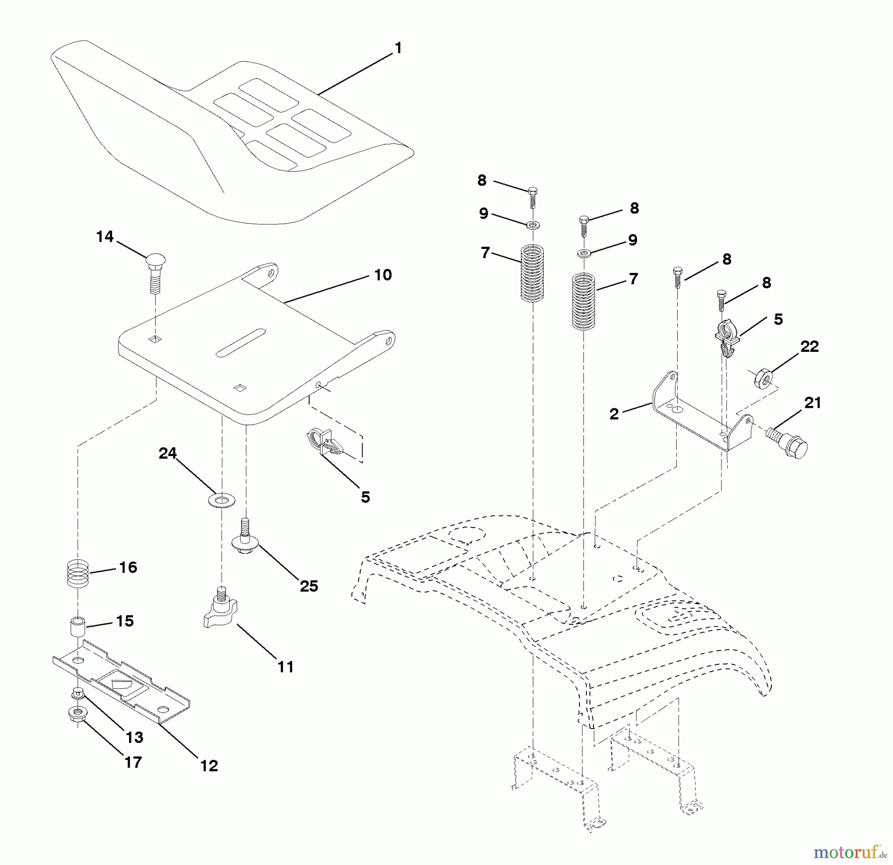 Husqvarna Rasen und Garten Traktoren CTH 130 (954140100A) - Husqvarna Lawn Tractor (1999-10 & After) Seat Assembly
