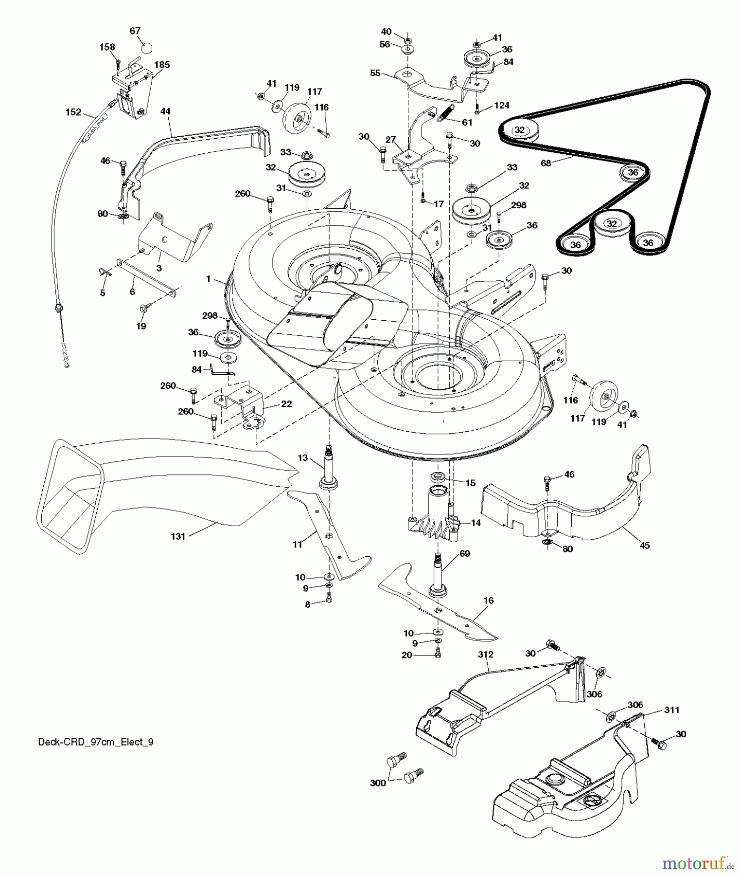 Husqvarna Rasen und Garten Traktoren CTH 141 (96061032102) - Husqvarna Lawn Tractor (2012-08 & After) MOWER DECK / CUTTING DECK