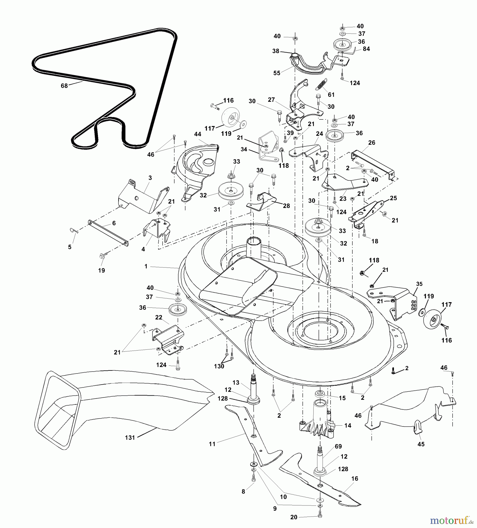  Husqvarna Rasen und Garten Traktoren CTH 150 (954140101A) - Husqvarna Lawn Tractor (1999-10 & After) Mower Deck